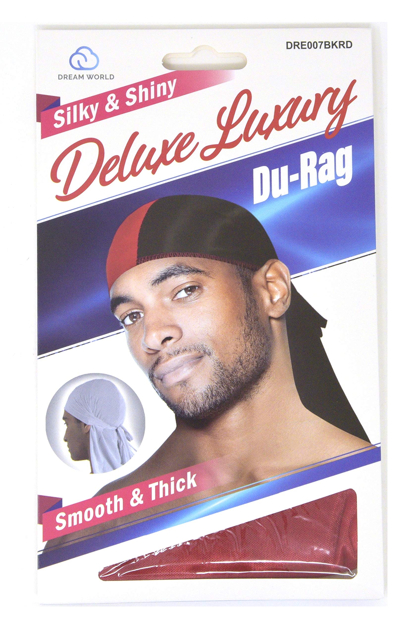 Premium Du-Rag for Men & Women - Red & Black Satin Hair Wrap for Sleeping, Sports & Protective Styles | Breathable & Comfortable Headwear for Braids, Locs & Waves