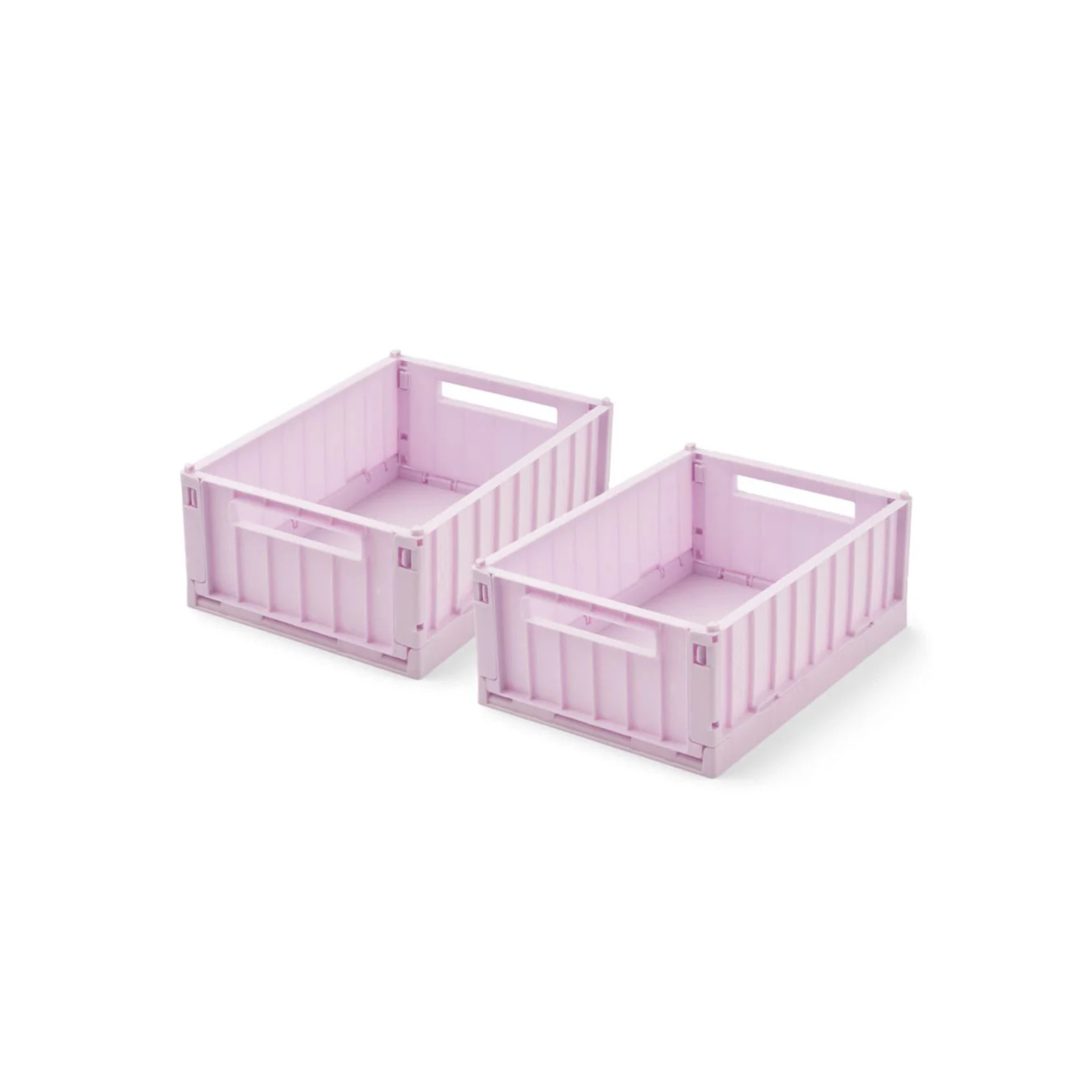 LIEWOOD Weston Storage Box Set of 2 - Small Lavender Organizer Bins for Home, Office, Nursery & Closet Organization