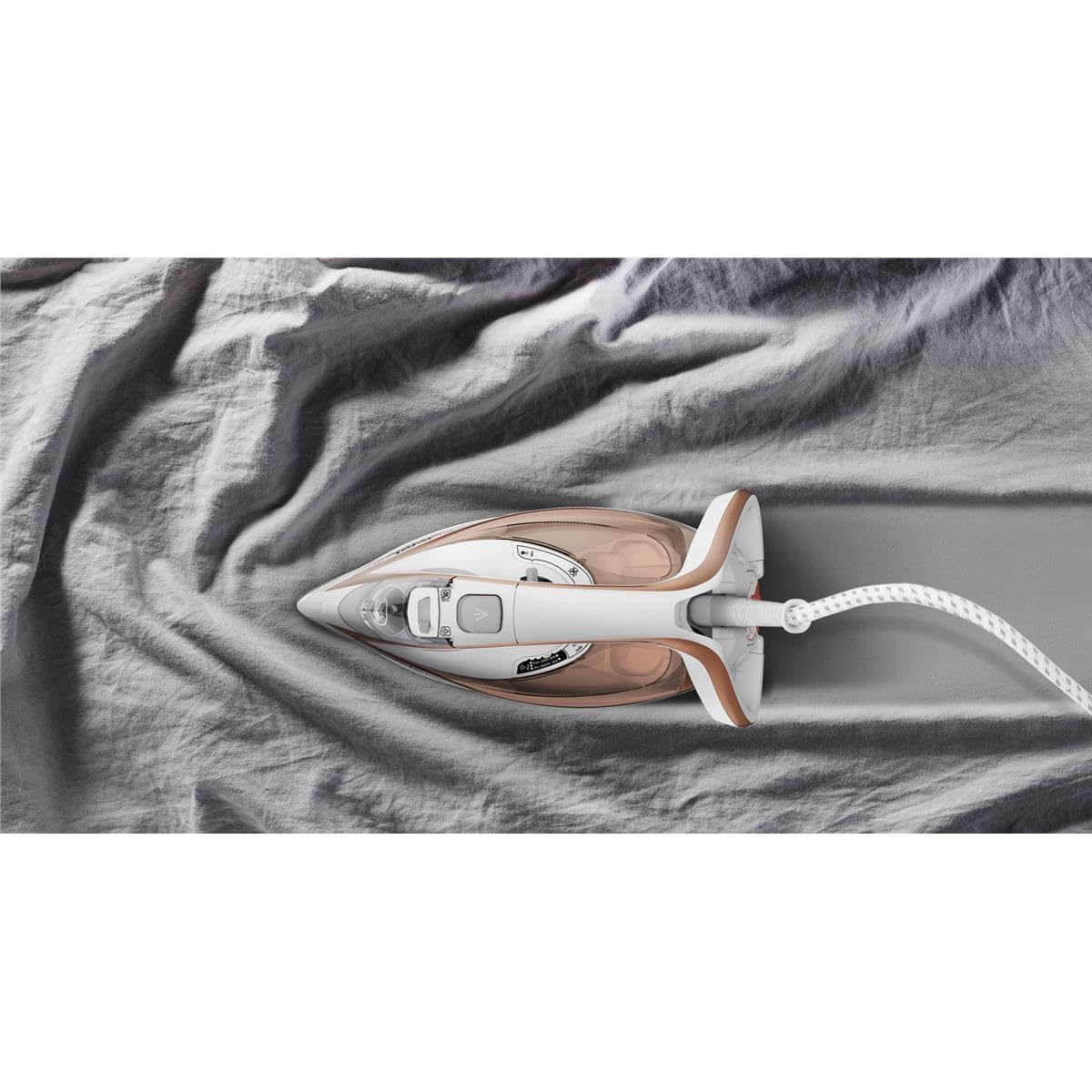 TEFAL TurboPro FV5697E1 3000W Steam Iron with Dry Function - Beige White (FV5697) - Perfect for Home, Office & Travel - Fast Wrinkle Removal for Clothes, Curtains & Fabrics