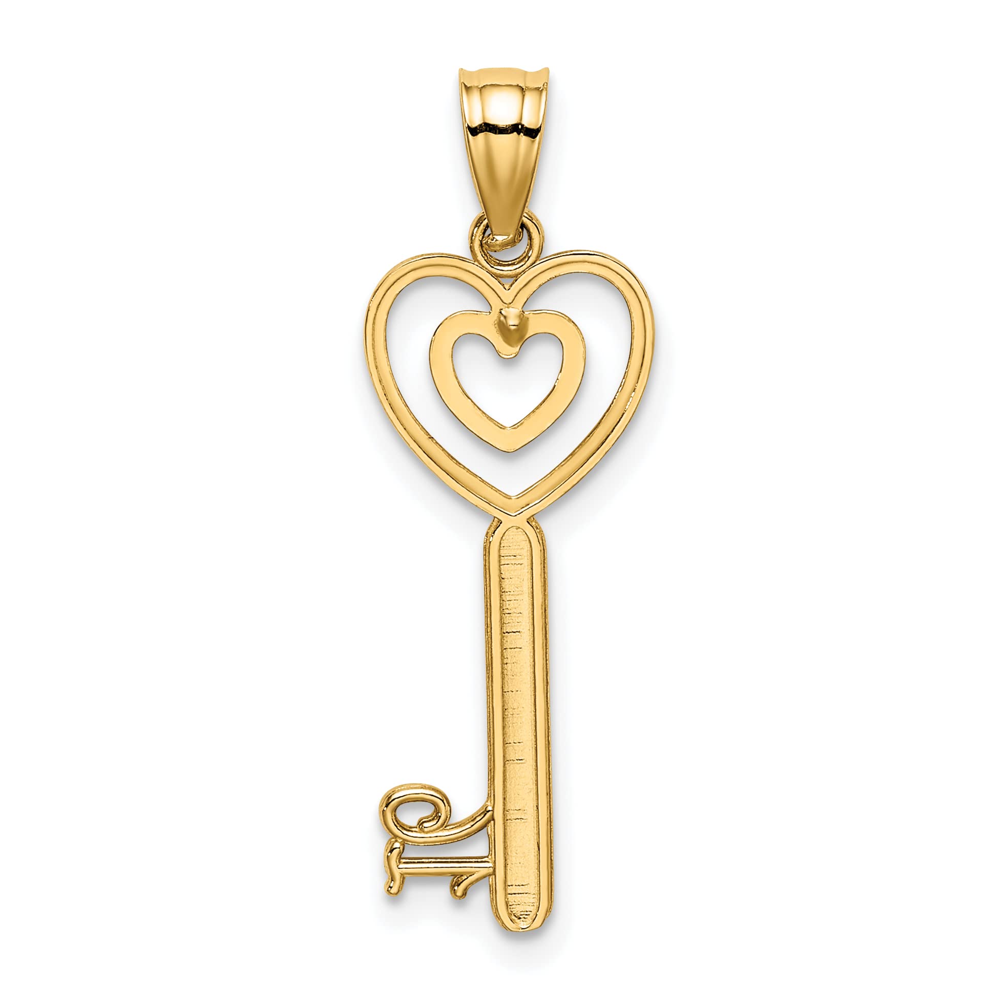10K Solid Yellow Gold Key Heart Love Pendant Necklace - Sweet 16 Birthday Gift for Daughter, Teen Girl Jewelry - Perfect for Anniversary, Valentine's Day & Graduation