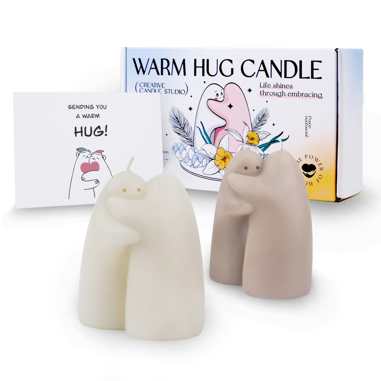Christmas Hugging Candles - Unique Holiday Gifts for Women, Best Friends & Family | Thoughtful Thinking of You, Get Well Soon & Cheer Up Presents for Women, Mothers & Men | Festive Indoor & Outdoor Christmas Decor for Home, Office & Party Decorations