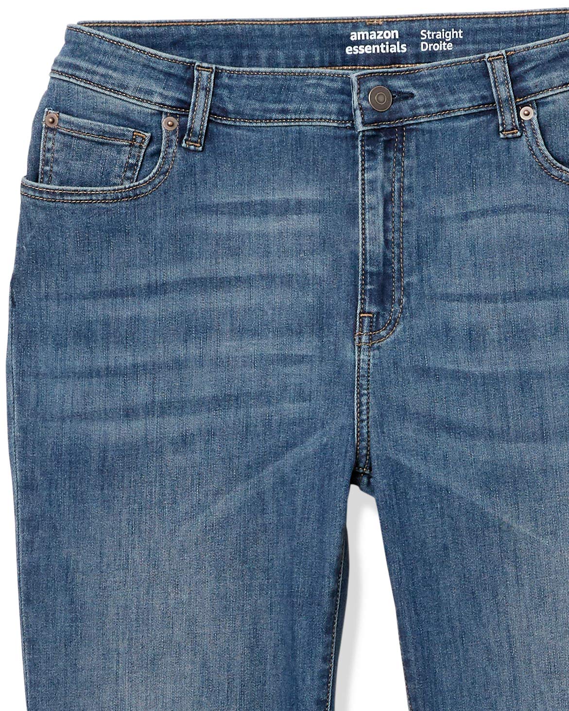 Amazon Essentials Women's Slim Fit Mid Rise Straight Leg Jeans - Comfortable Everyday Denim Pants for Work, Casual Outfits & Weekend Wear