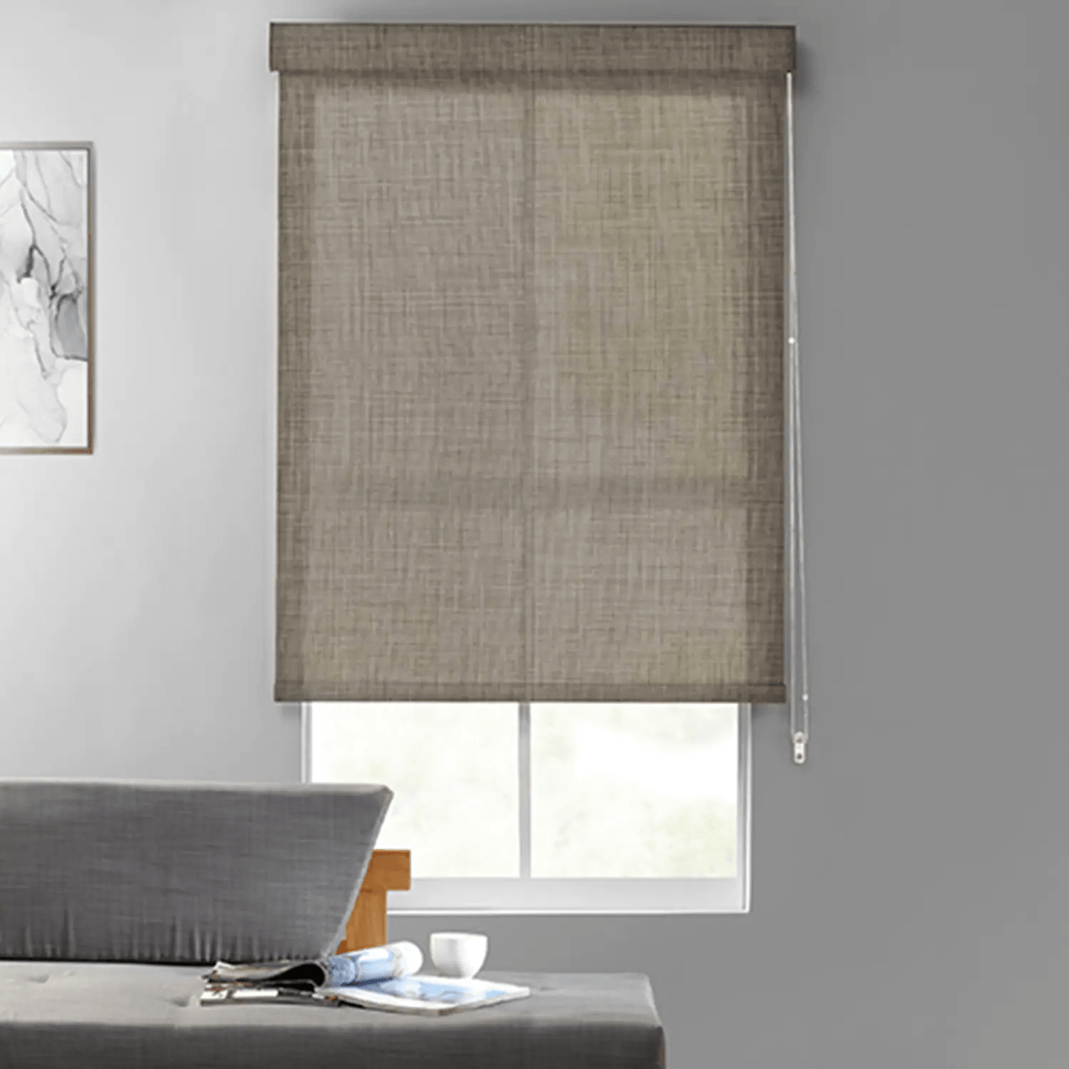 Stylish Poplin Textured Light Filtering Roller Shades for Windows - Perfect for Living Rooms, Bedrooms & Home Offices