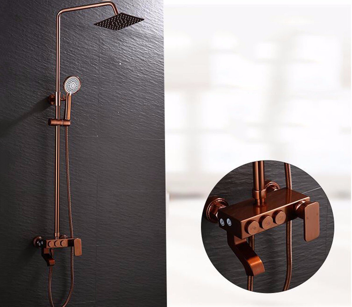 Premium Gold Square Shower Head with Rose Flower Design - High Pressure Wall Mounted Showerhead for Hot & Cold Water - Perfect for Spa-Like Bathroom Experience and Water Saving