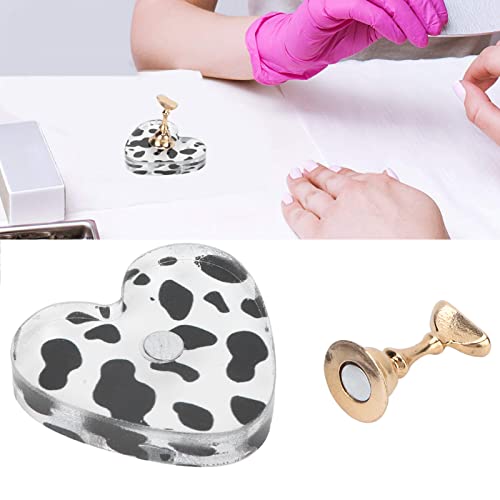 Magnetic Acrylic Nail Display Stand - Gold Cow Texture Nail Art Holder for Manicure & Pedicure Practice, False Nail Tips Organizer - Perfect for Home Salon & Professional Nail Artists
