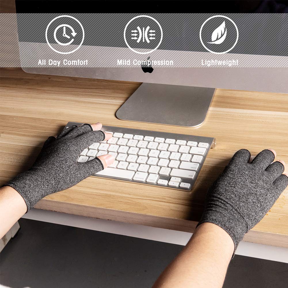 Breathable Fingerless Compression Gloves for Arthritis & Joint Pain Relief - Moisture Wicking for Women & Men | Ideal for Typing, Gardening & Daily Activities