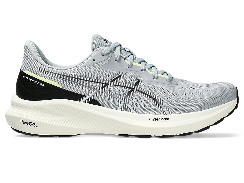 ASICS Men's GT-1000 13 Running Shoes - Grey/Black - Lightweight, Cushioned & Durable for Road Running, Jogging & Gym Workouts