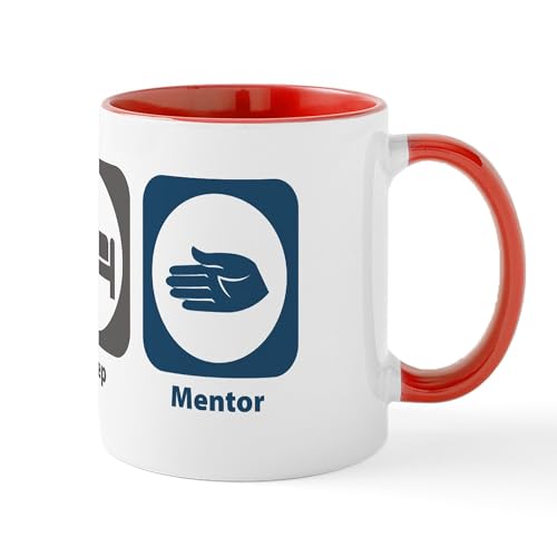 White/Red Inside - Eat Sleep Mentor Mug