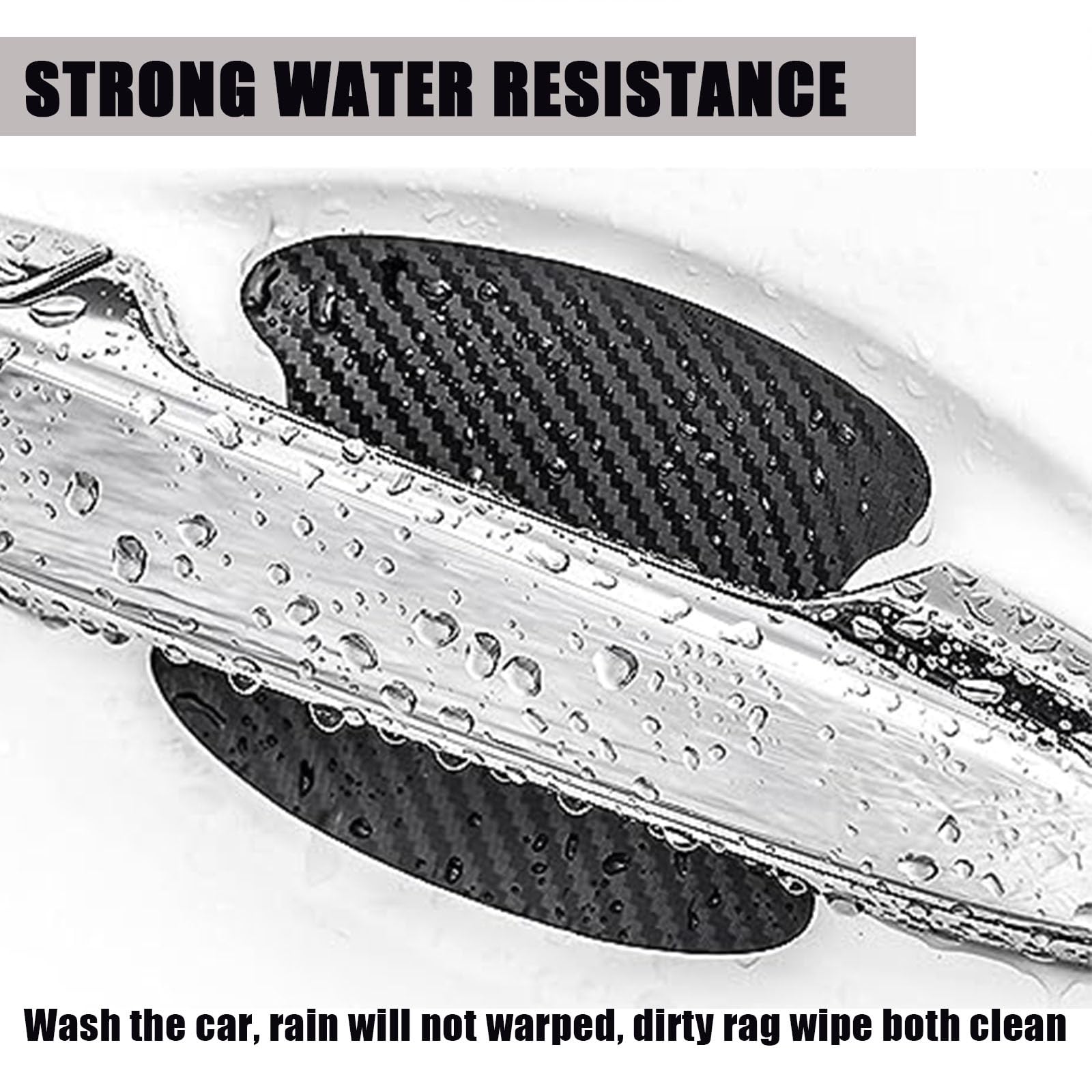 8-Piece Car Door Protection Kit - Scratch-Proof Door Handle Stickers & Carbon Fiber Door Bowl Protectors - Universal Fit for Most Cars, Trucks, Vans (Black) - Prevent Scratches & Keep Your Vehicle Looking New