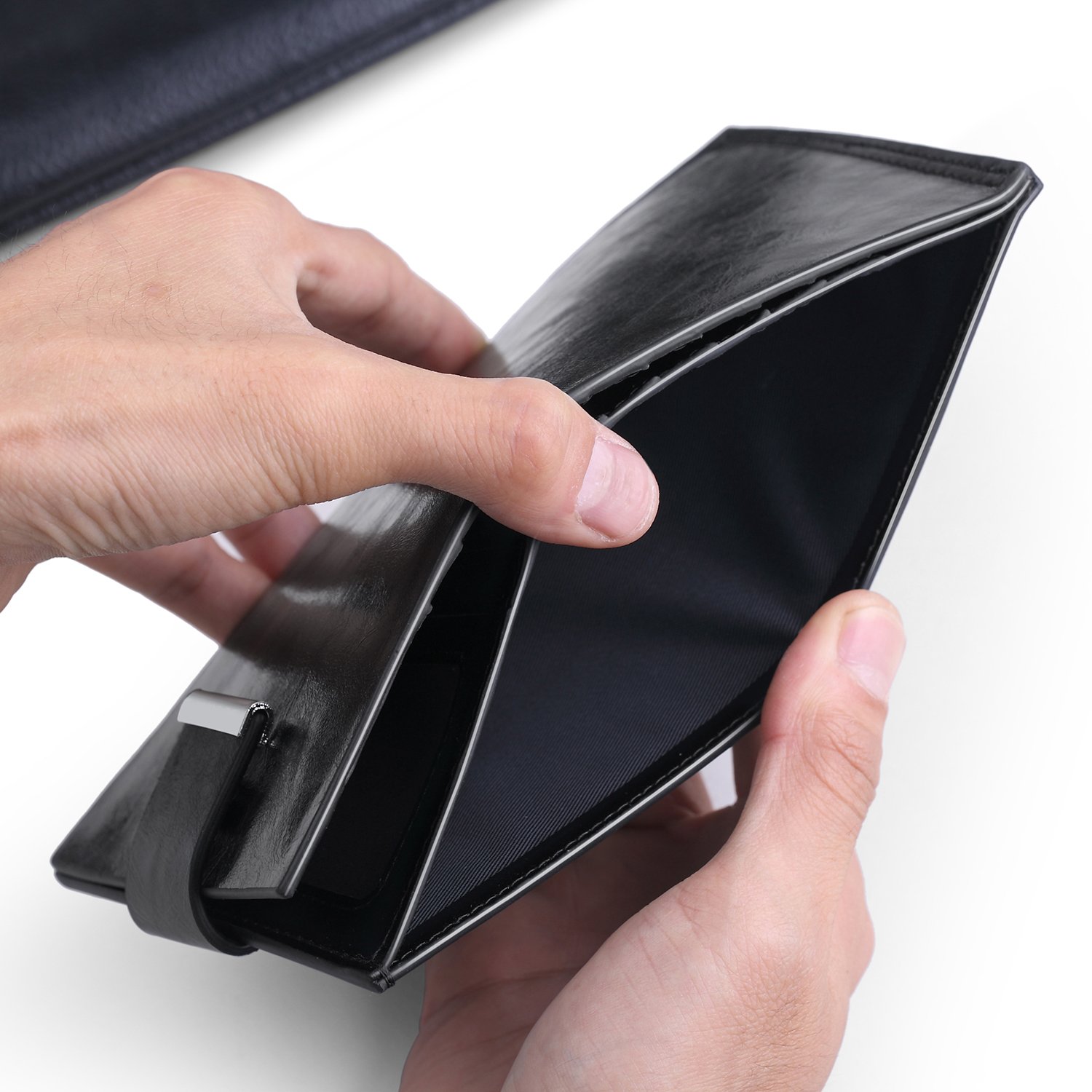 Huztencor Women's RFID Blocking Leather Credit Card Holder Wallet - Slim Card Case Purse for Travel, Shopping & Everyday Use