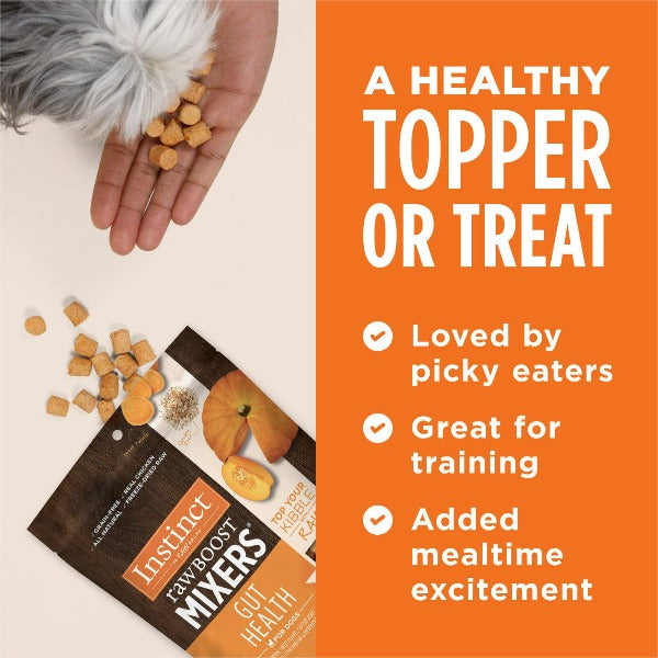Instinct Raw Boost Mixers Gut Health Dog Food Topper - Freeze Dried Grain Free Kibble Booster for Digestive Support - Perfect for Picky Eaters & Sensitive Stomachs