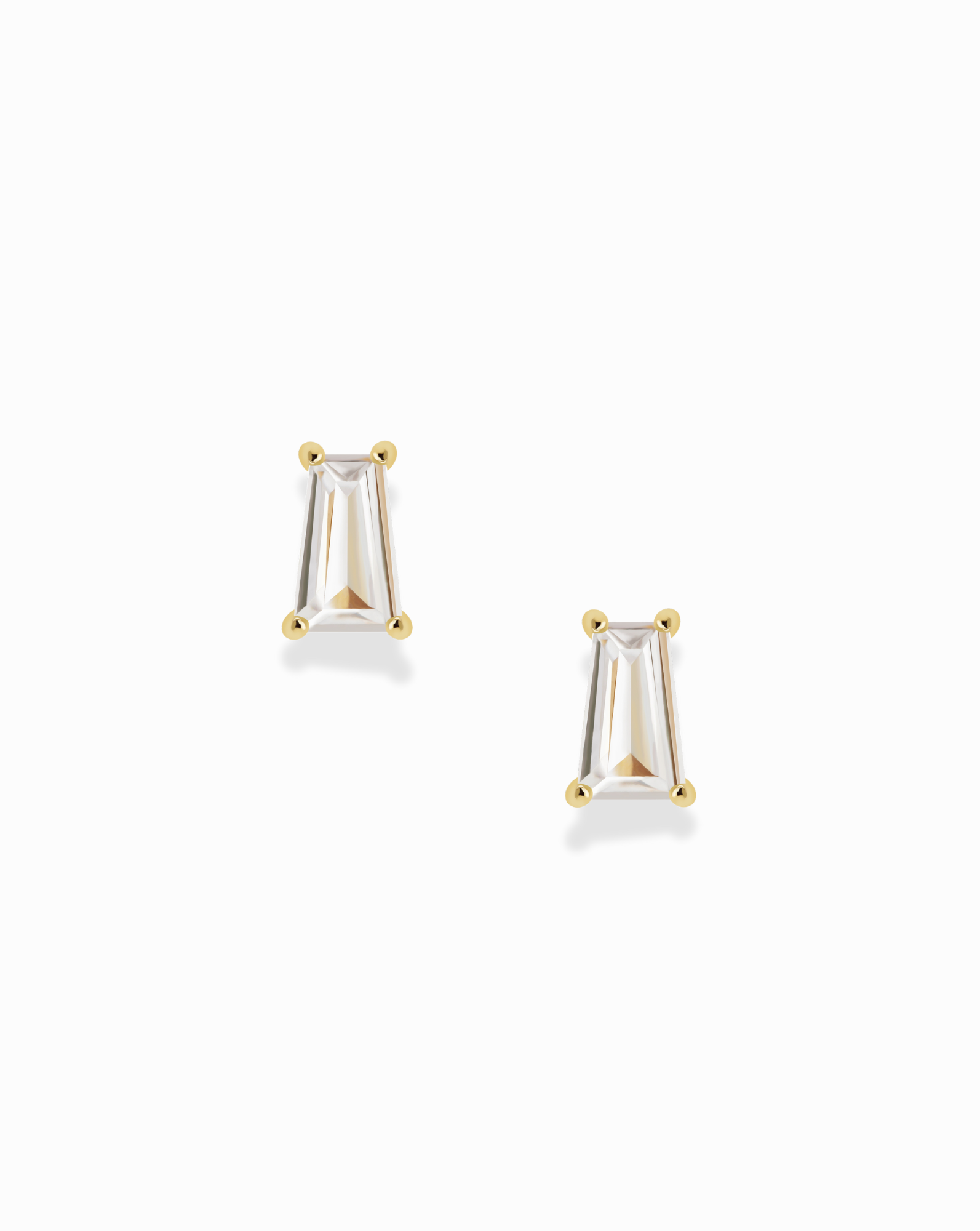 Dean Baguette Studs Earrings for Women - Elegant Cubic Zirconia Stud Earrings for Everyday Wear, Gift for Her, Perfect for Work, Party & Special Occasions
