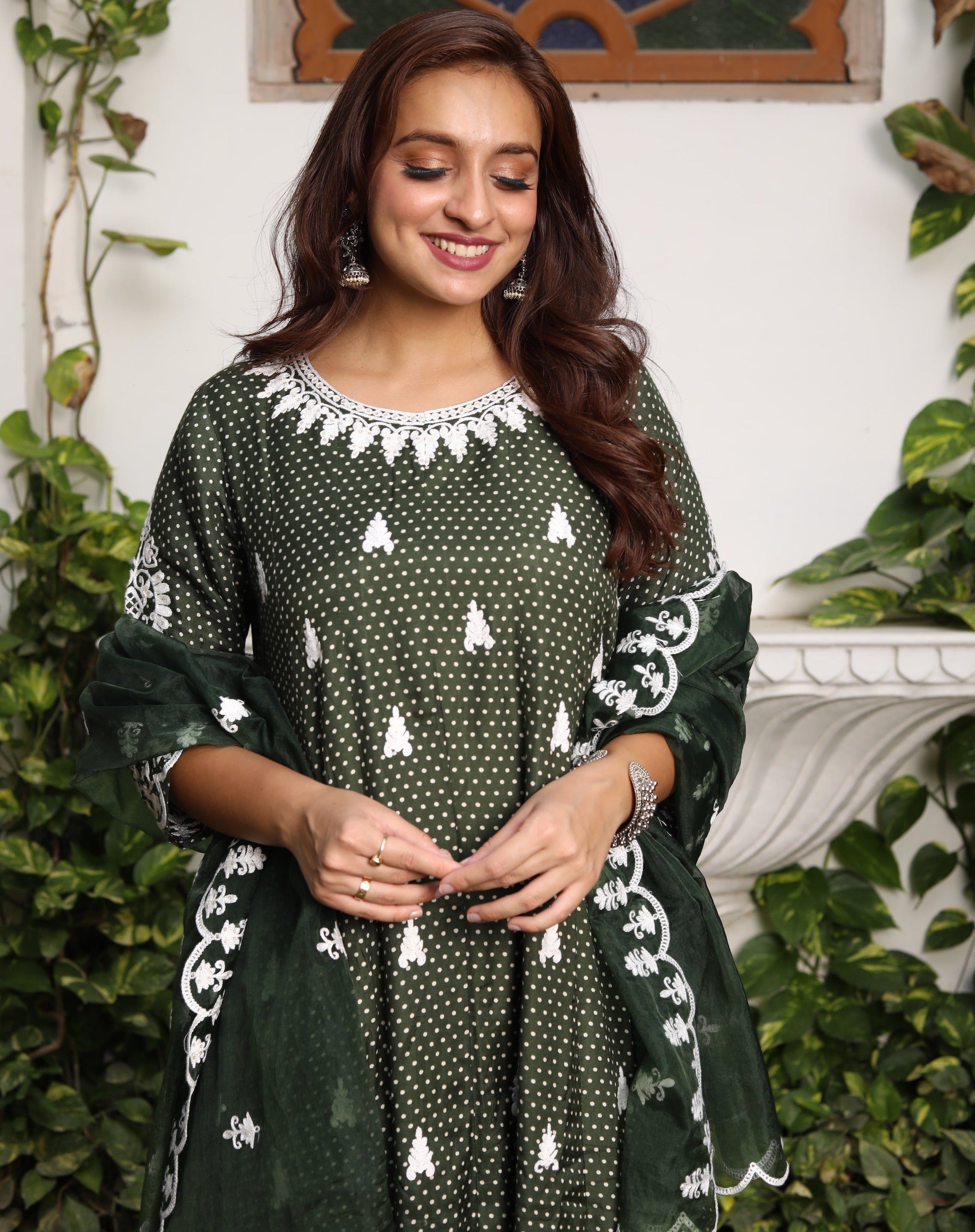 Elegant Green Maxi Dress with Dupatta for Women - Perfect for Weddings, Parties & Festive Occasions