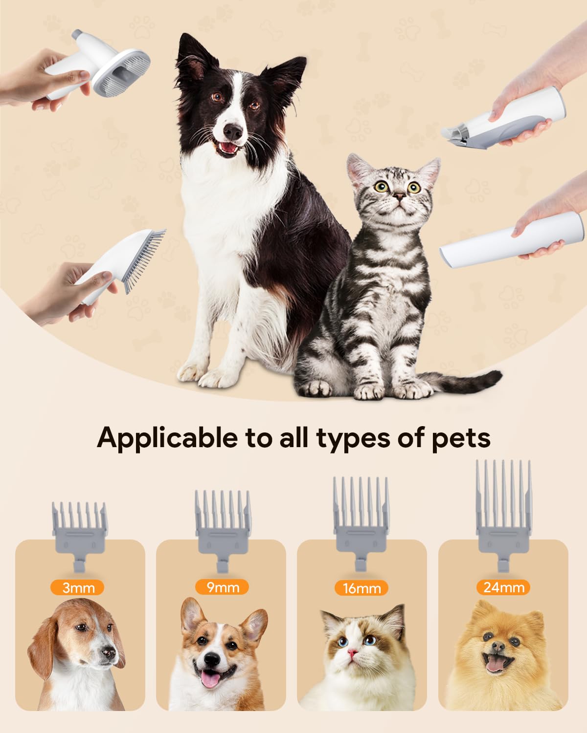 **Professional Dog Grooming Vacuum - 2.5L Large Capacity, 10000PA Powerful Suction, 99% Pet Hair Removal, 4-in-1 Grooming Kit, Low Noise for Dogs & Cats - Perfect for Home Cleaning & Pet Grooming**