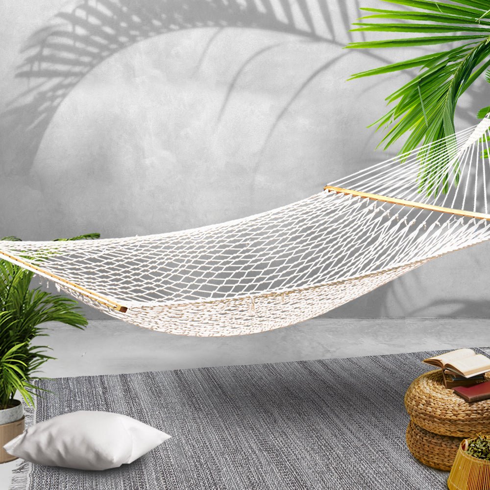 2 Person Outdoor Hammock Bed - Portable Camping Hanging Chair with Breathable Mesh - Perfect for Backyard, Beach, and Forest Relaxation