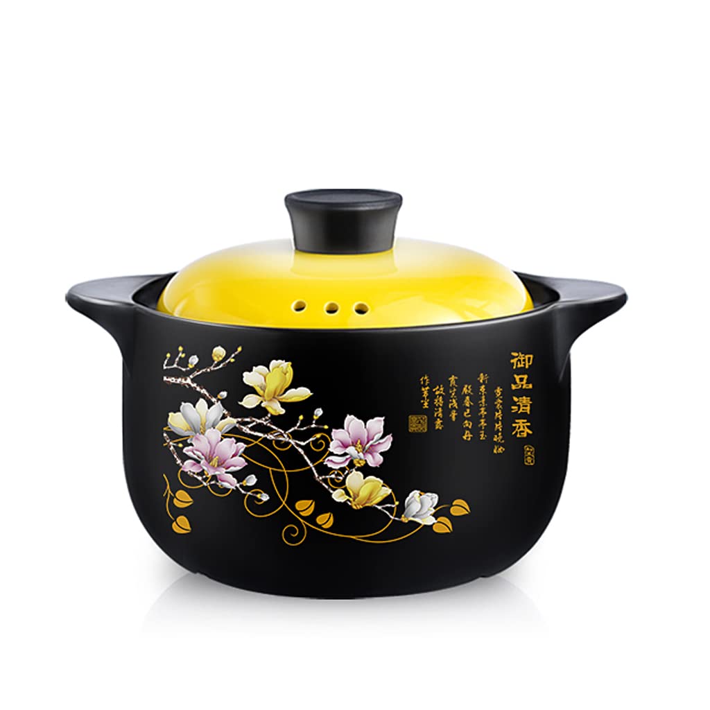 Premium Ceramic Stockpot for Hot Pot, Soup & Stew - Glazed Surface, Heat Retention, Easy Cleaning - Ideal for Gas Stove - Perfect for Family Meals, Asian Cooking & Entertaining