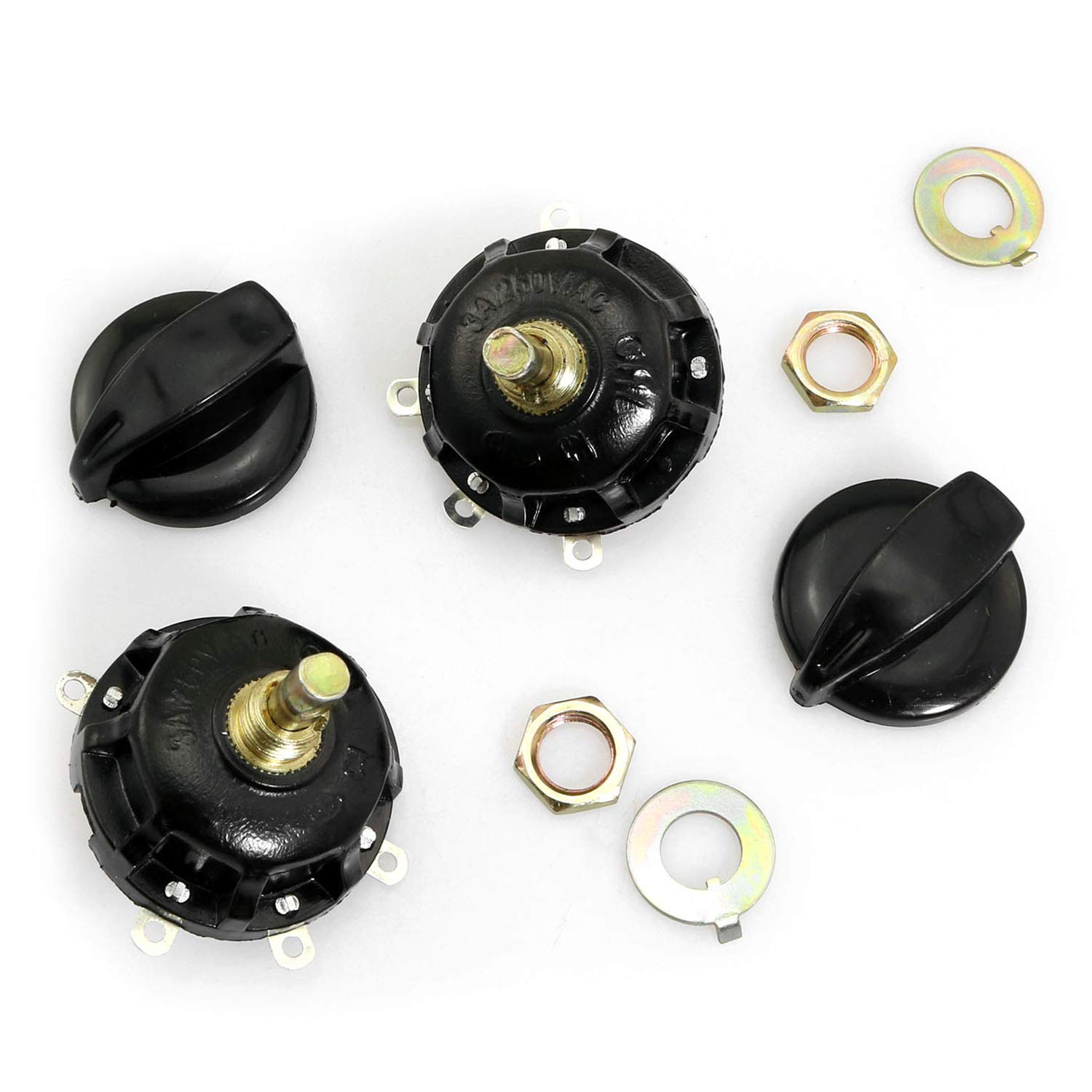2PCS 120V-250V 4-Position 3-Speed Fan Speed Rotary Switches with Knob - Fan Selector for Ceiling Fans, Table Fans & Exhaust Fans - Perfect for Home, Office & Workshop Use