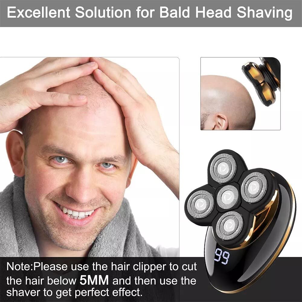 5-in-1 Electric Razor for Men - Rechargeable Beard Trimmer with 5D Floating Blades & Nose Hair Trimmer | Perfect for Travel, Grooming Kits & Daily Shaving