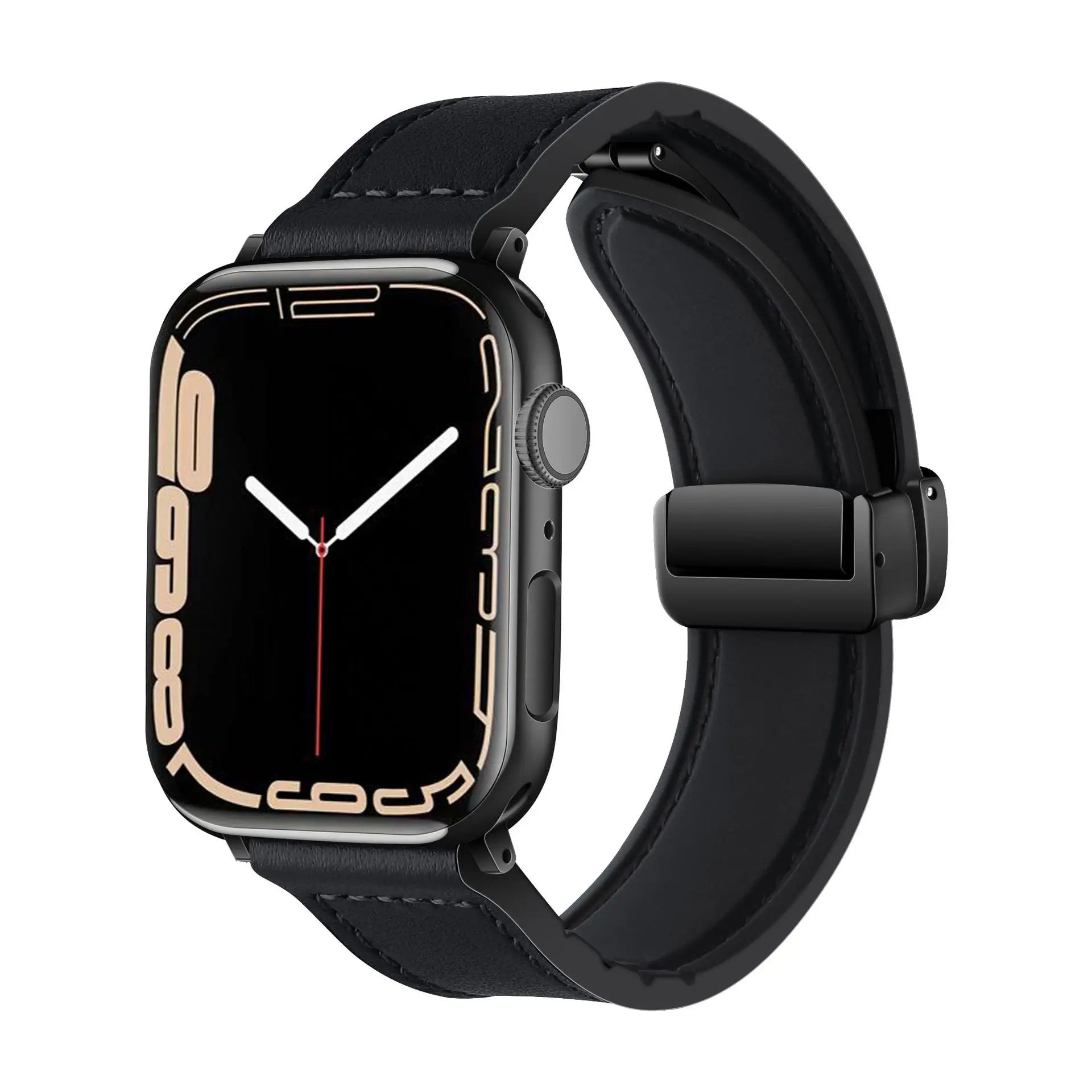 Premium Leather & Silicone Hybrid Watch Bands with Magnetic Clasp - Durable & Comfortable for Apple Watch, Samsung Galaxy, Fitbit - Perfect for Workouts, Office & Everyday Wear
