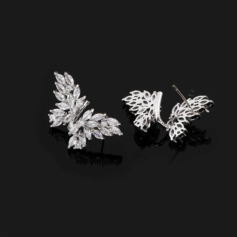Sparkly No-Piercing Butterfly Ear Cuff Angel Wings Stud - Hypoallergenic Fashion Jewelry for Women & Teens | Perfect for Parties, Weddings & Everyday Wear (Style A8321)