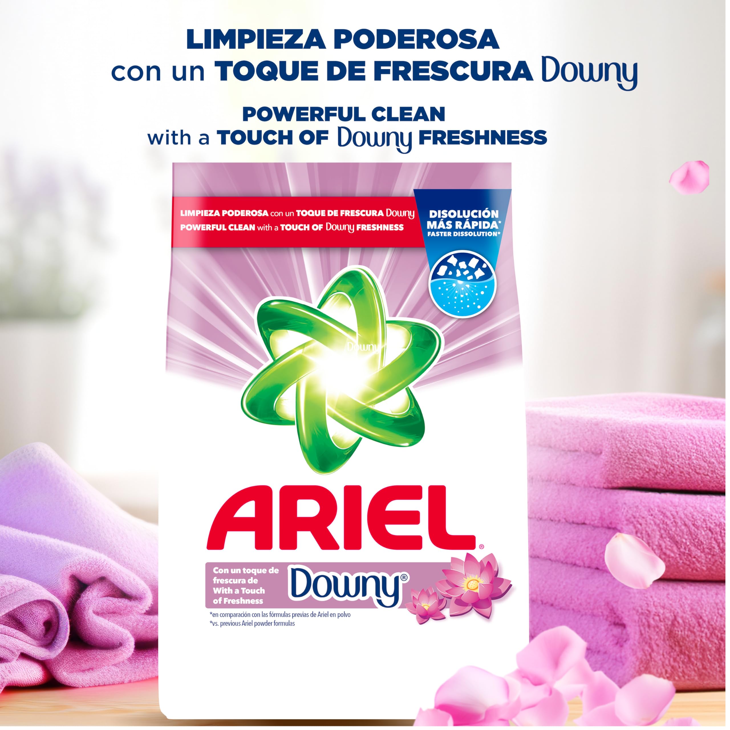 Ariel Powder Laundry Detergent with Downy Freshness - 158 oz (99 Loads) | Deep Cleaning for Clothes, Sheets & Towels | Ideal for Family Laundry & Stain Removal