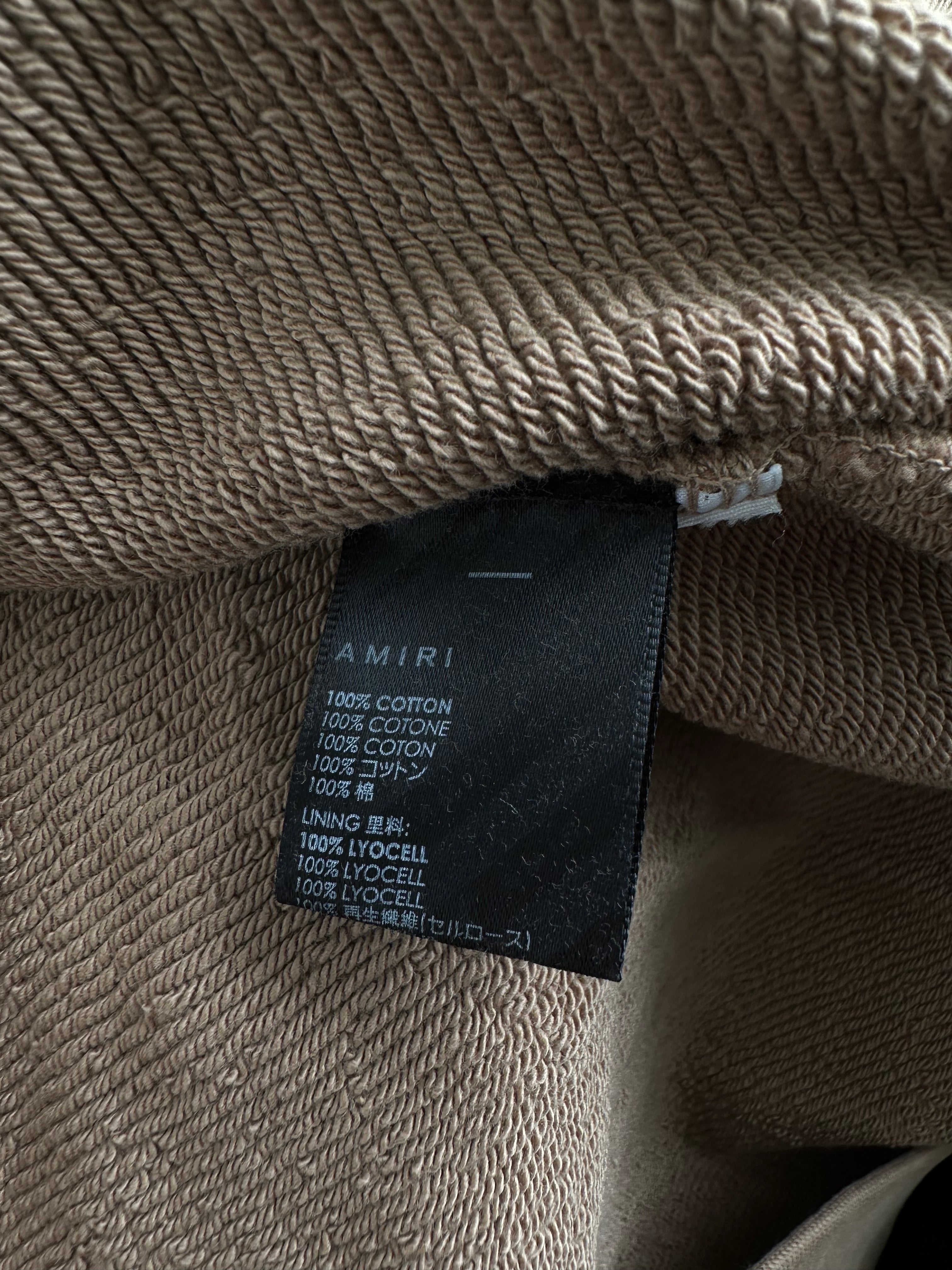 Amiri MA Logo Hoodie for Men - Tan & Black Pullover Sweatshirt | Streetwear Fashion, Casual Wear & Layering Essential