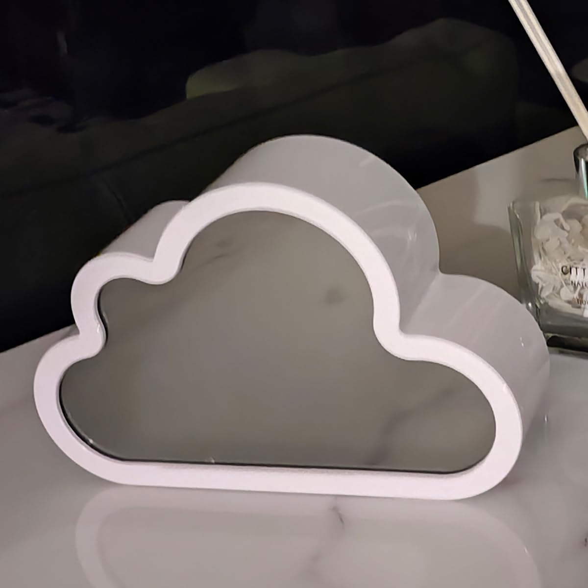 DIY Cloud Tulip Night Light - Romantic LED Table Lamp for Bedroom Decor, Purple Tulip Mirror Night Light for Home, Kids Room & Nursery - Perfect Bedside Lamp for Relaxation & Sleep Aid