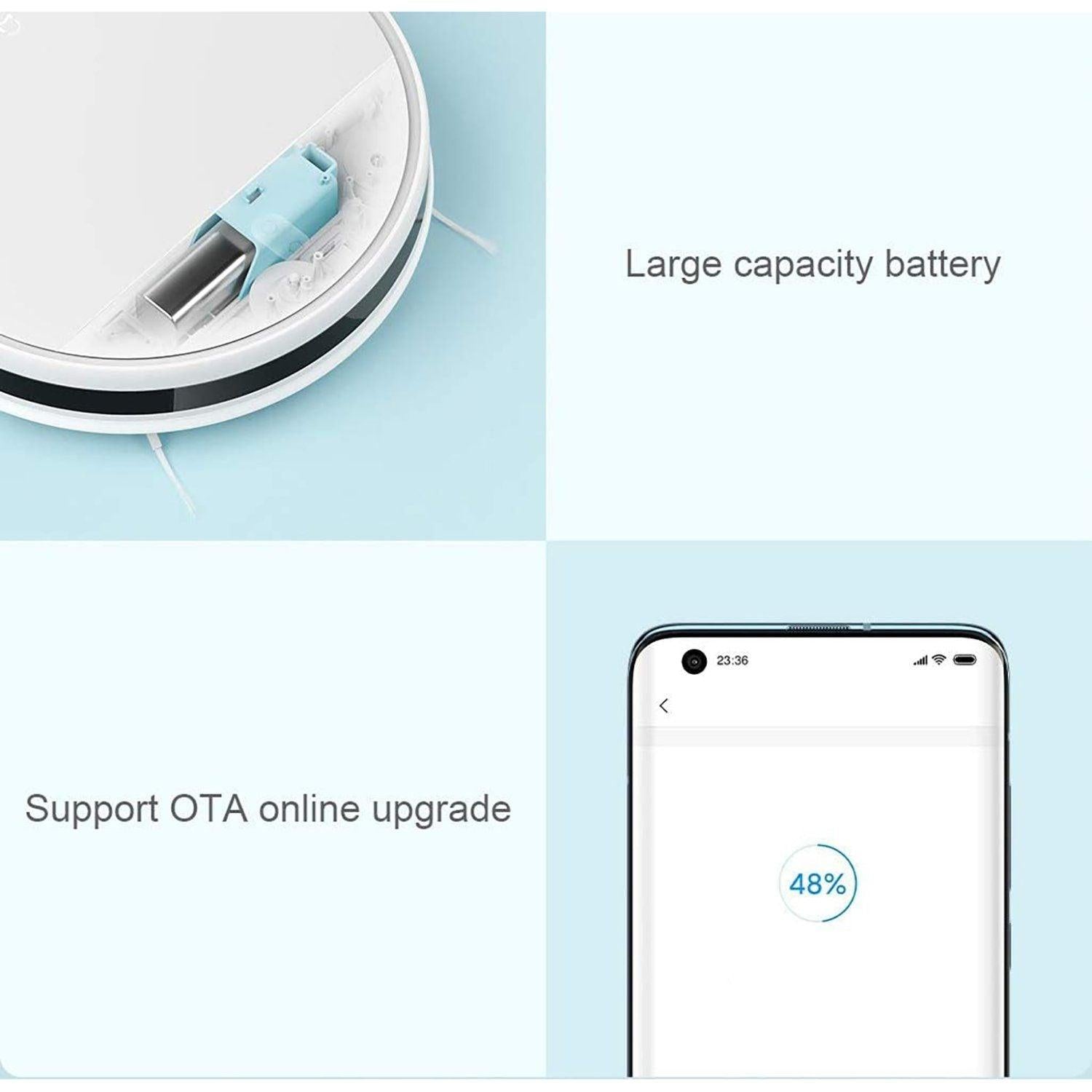 Xiaomi Mijia 3-in-1 Smart Robot Vacuum Cleaner 2200PA Strong Suction - APP/WiFi Control, Auto Recharging, Ideal for Hardwood Floors & Pet Hair Cleaning