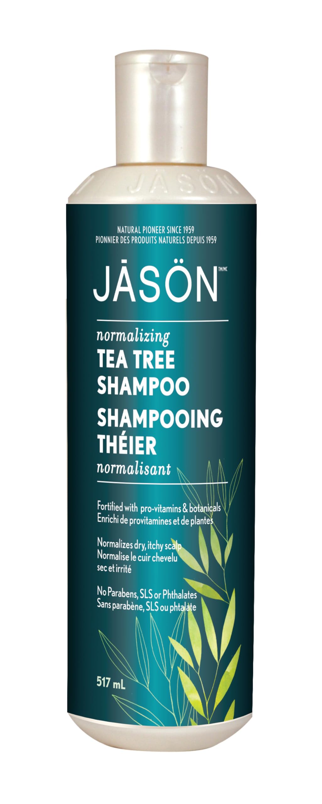 Jason Natural Cosmetics Tea Tree Oil Therapy Shampoo for Scalp Care & Dandruff Relief - 18.2 fl oz (540ml) - Vegan & Cruelty-Free Hair Cleanser for Dry, Itchy Scalp - Perfect for Daily Use & Sensitive Scalp Care
