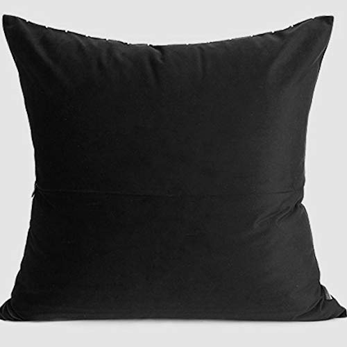 Gentle Black and White Line Transform Embroidered Decorative Throw Pillow Cover 20x20 Inches - Boho Chic Home Decor for Living Room, Bedroom, Sofa & Couch