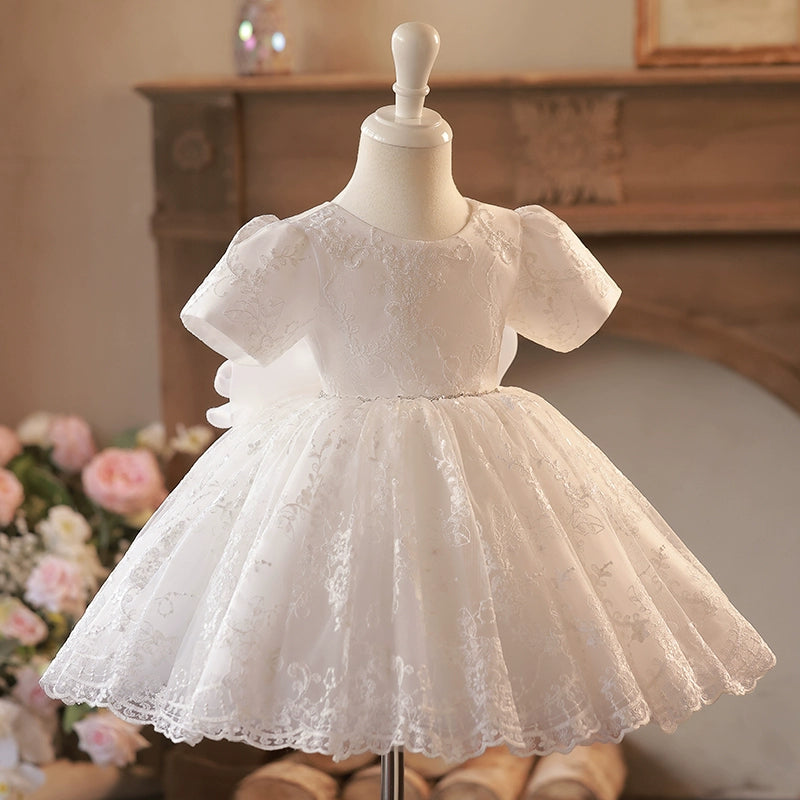 Beautiful Baby Girl Baptism Dress - Lace Christening Gown for Flower Girls & First Communion - Perfect for Church Ceremonies, Weddings & Special Occasions
