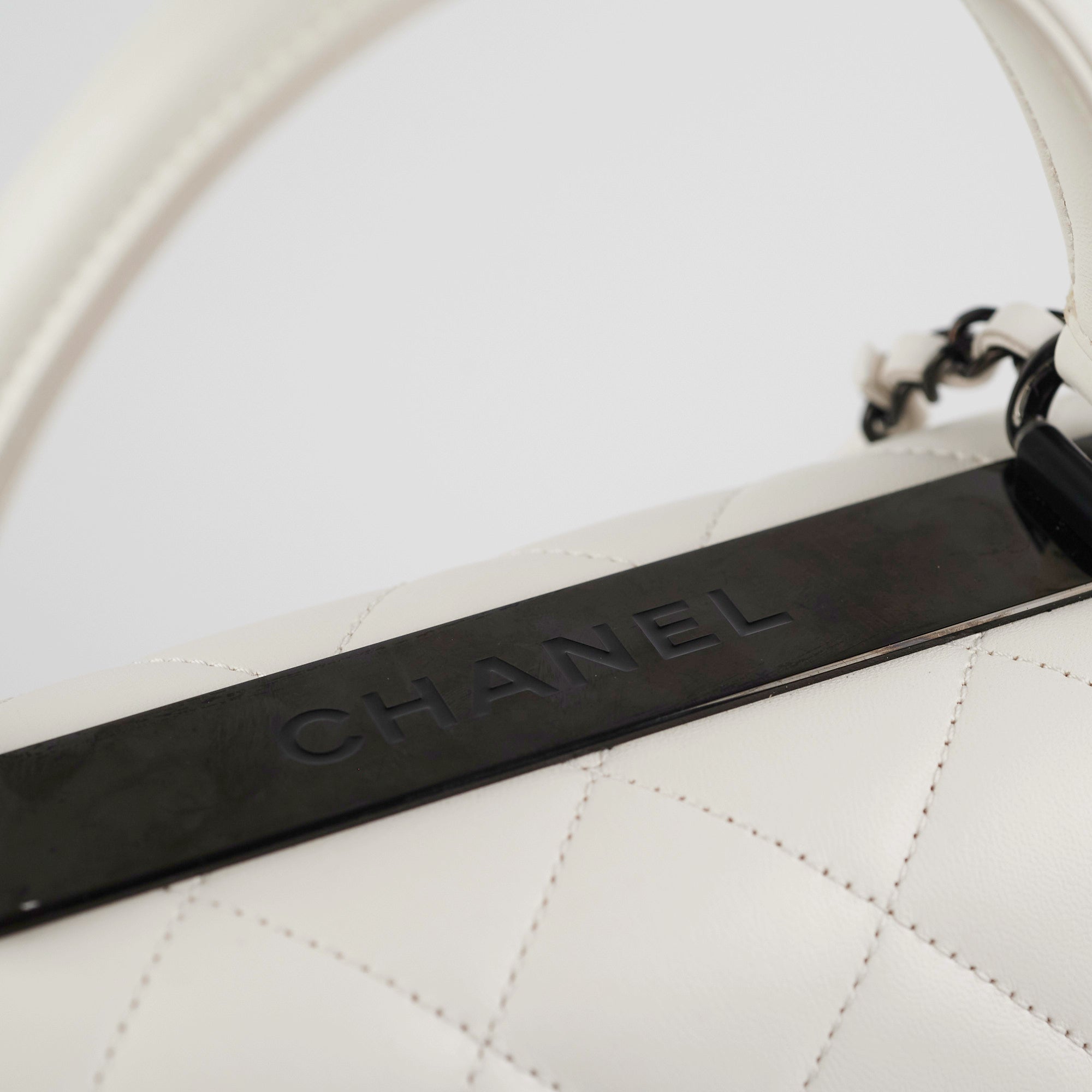 Chanel Quilted Small Trendy CC Dual Handle Flap Bag in White - Authentic Microchipped Luxury Handbag for Women | Perfect for Date Night, Parties & Special Occasions