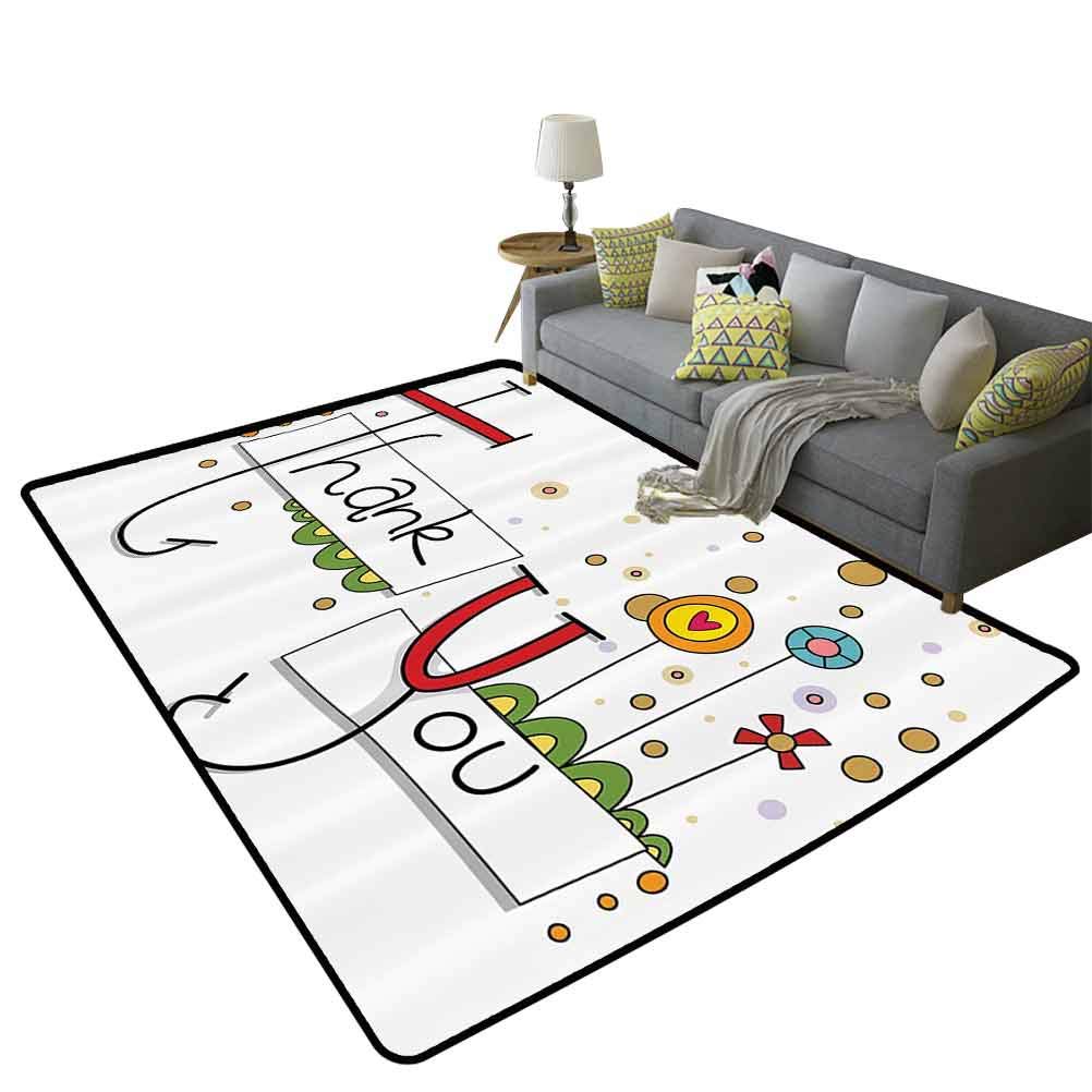 Kids Area Rugs - Sun and Moon Illustration Design Non-Slip Playroom Rug 5'x8' (150x240cm) - Colorful Graphic Art Decor for Nursery, Bedroom & Play Areas