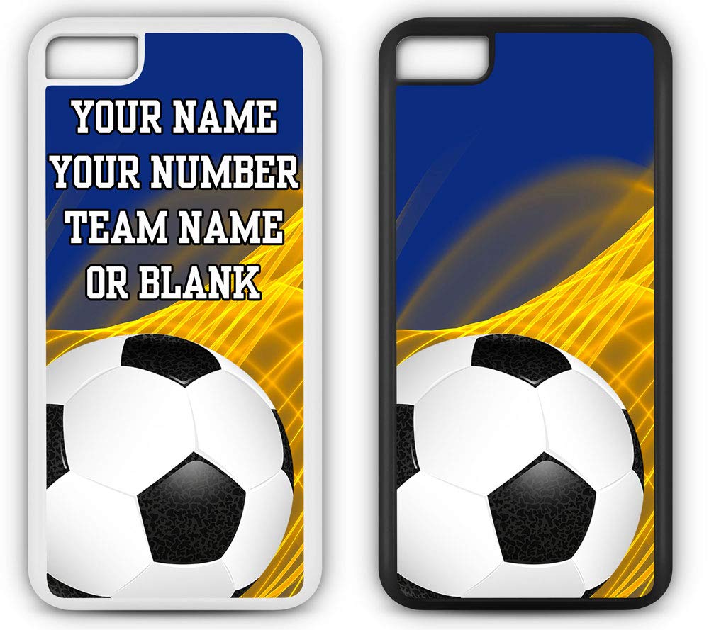 Custom Soccer Jersey iPhone 8/7 Case - Personalized Team Name & Number - Shockproof White Rubber Phone Cover for Sports Fans | Perfect for Soccer Games, Training & Fan Support by TYD Designs SC1065