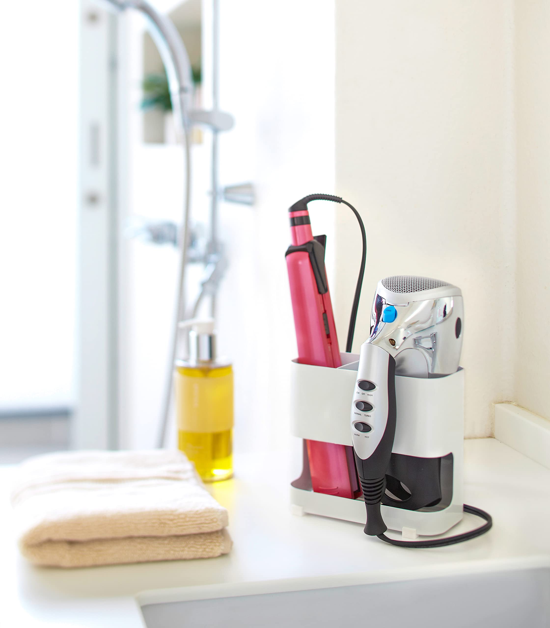 Yamazaki Home Appliance Holder - Wall Mounted Organizer for Kitchen, Bathroom & Office - Perfect for Storing Hair Dryers, Irons & Cleaning Tools