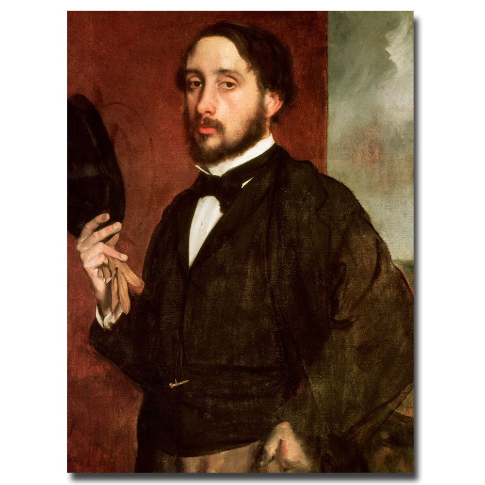 Edgar Degas 'Self Portrait, 1862' - 35x47 Inch Premium Canvas Wall Art for Living Room, Bedroom & Office Decor