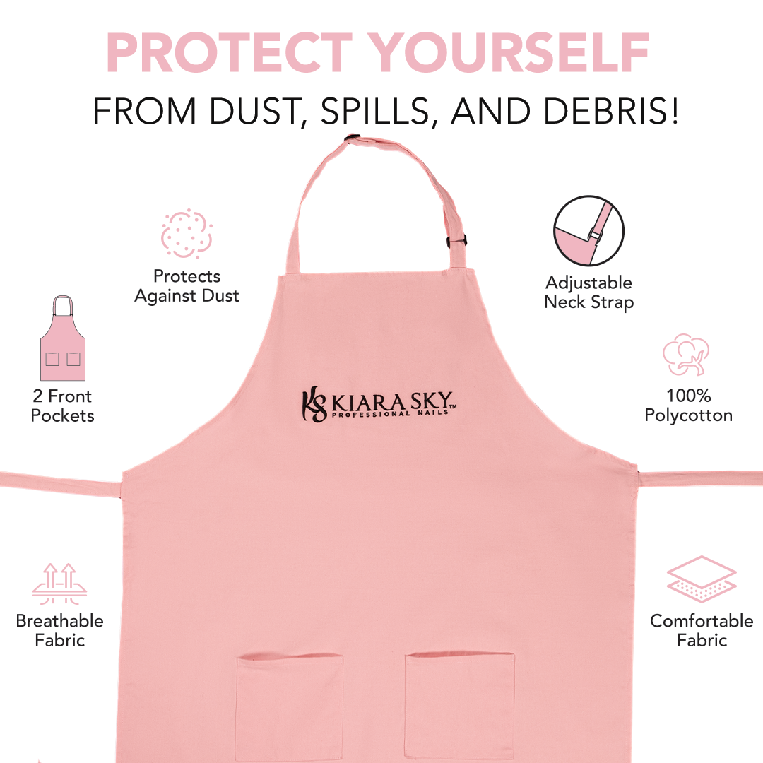Kiara Sky Pink Apron - Professional Nail Salon Apron for Manicurists & Nail Techs - Waterproof & Durable for Salon, Spa & Home Use