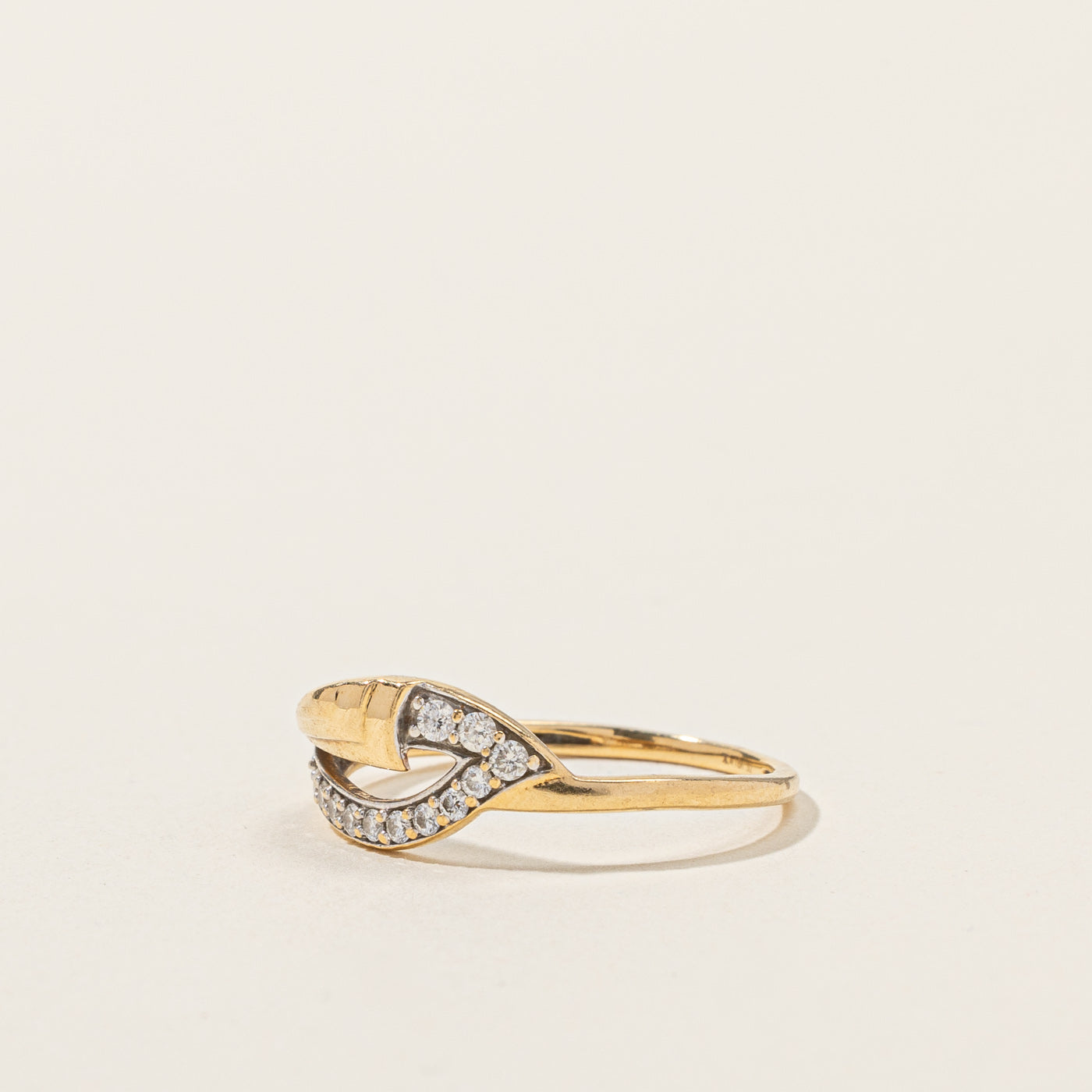 0.15ctw Diamond Bypass Ring - Size 6.5 | Elegant Stackable Wedding Band, Anniversary Gift for Her | Perfect for Engagement, Proposal & Special Occasions