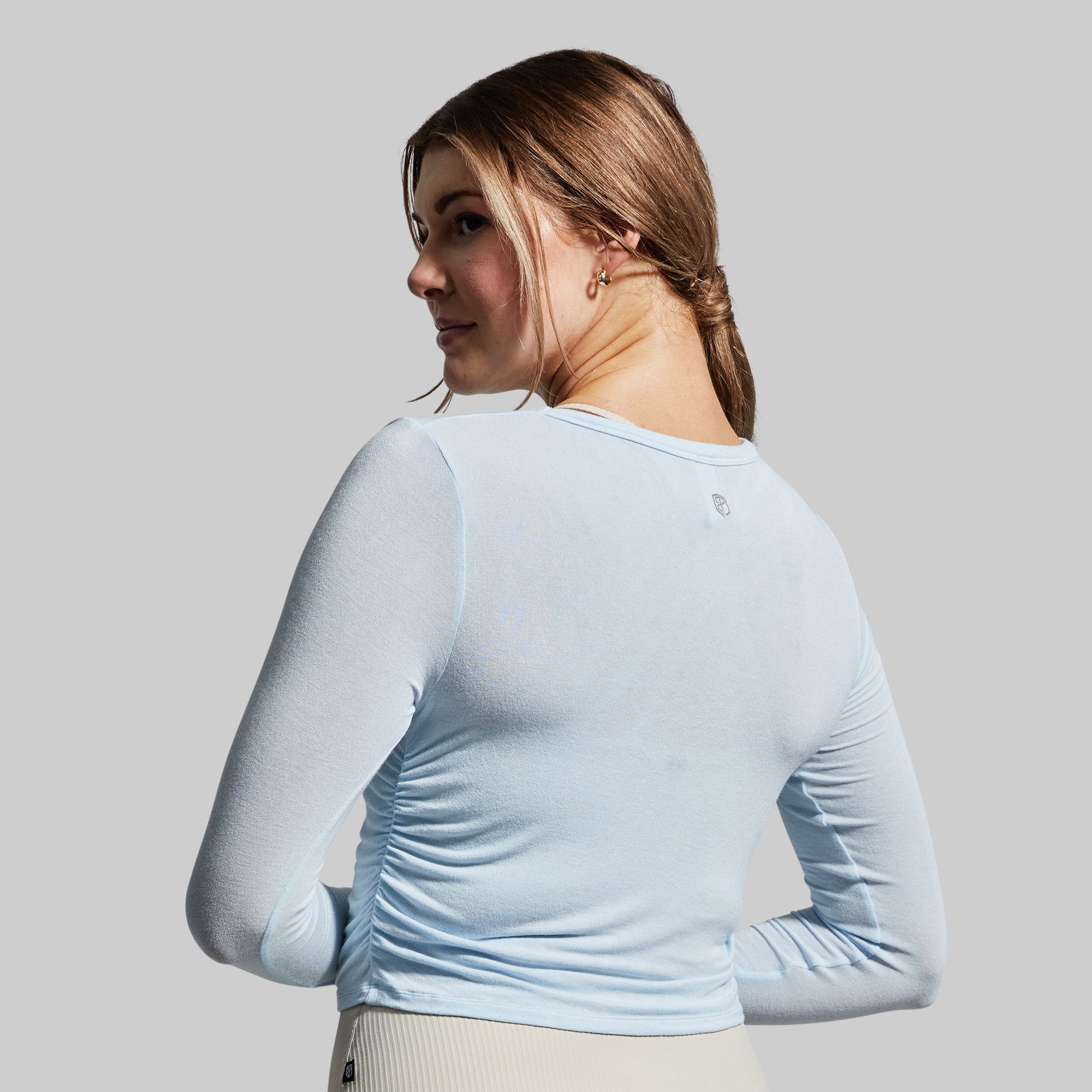 Look At Me Long Sleeve T-Shirt - Angel Blue Color - Women's Casual Fashion Top for Everyday Wear & Street Style