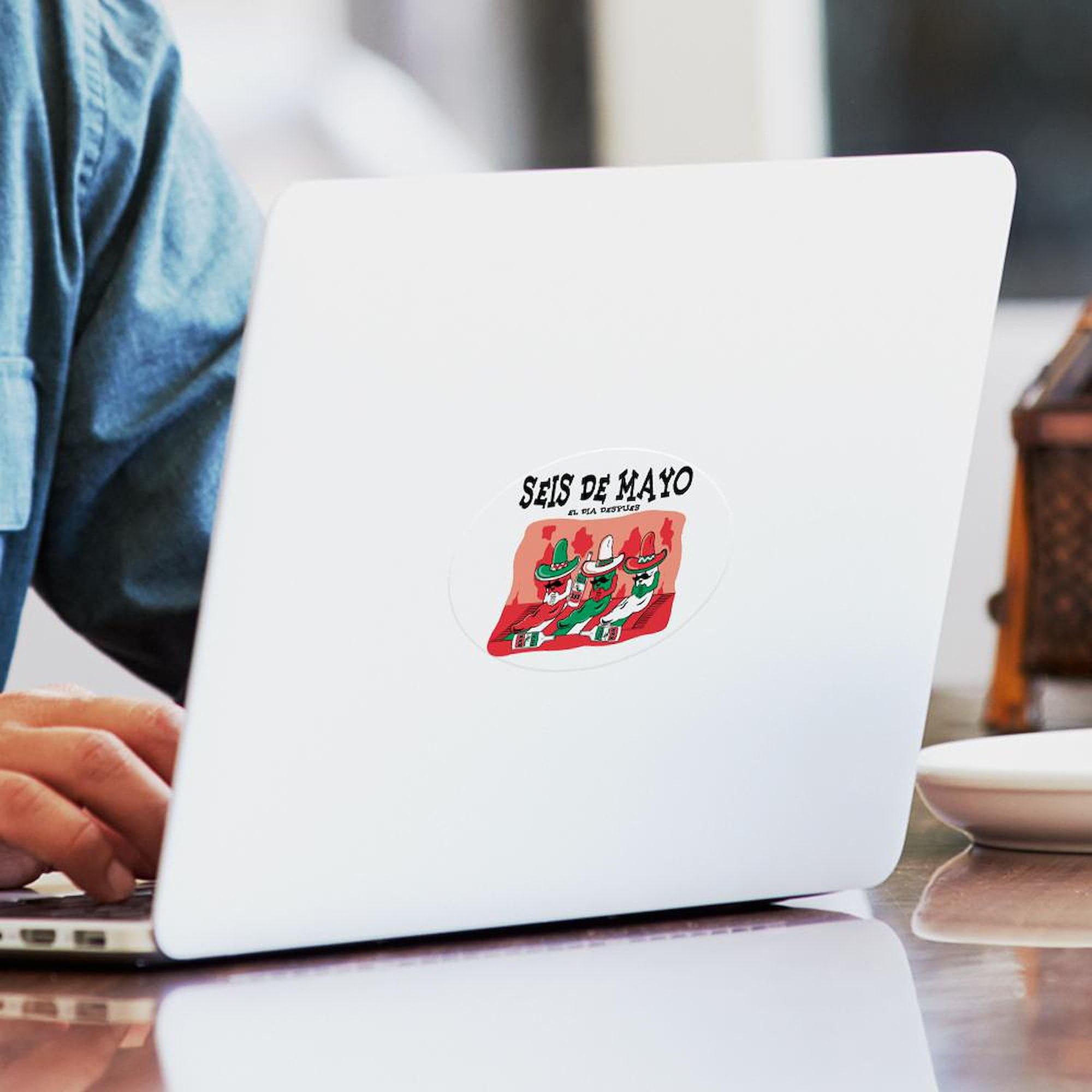 Seis De Mayo Oval Sticker - Funny Mexican Holiday Car Bumper Decal for Cinco de Mayo Celebrations, Cars, Trucks & Laptops