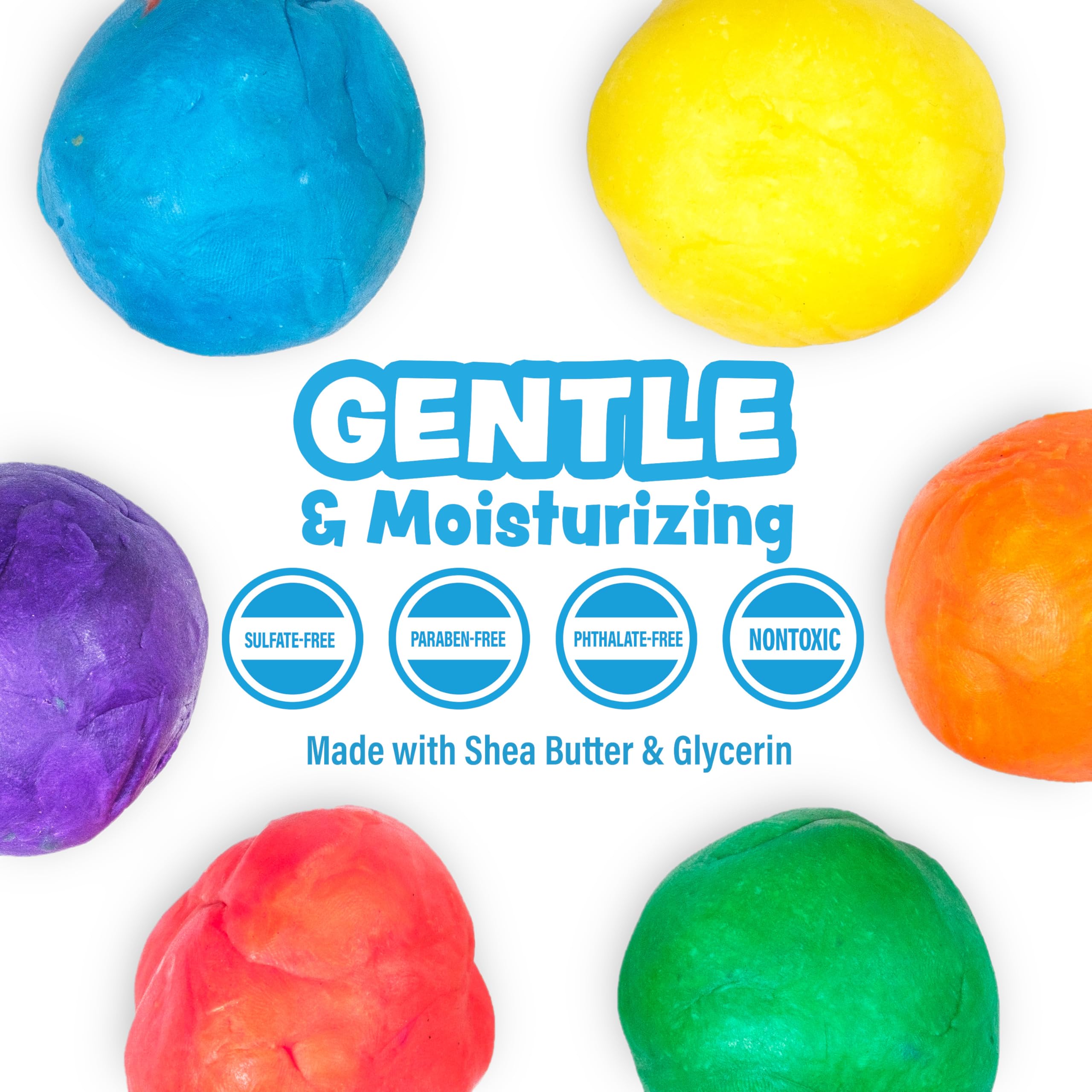 Tub Works® Bath Dough™ Moldable Kids Soap Bath Toy, 6-Pack | Shape, Mold & Create Bath Art with Soft Soap Dough | Sensory Bath Toys for Toddlers & Kids | Fun Bathtime Activity for Creative Play & Learning