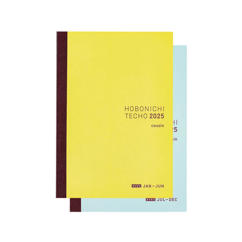 Hobonichi Techo 2025 Japanese Planner - A5 Size Cousin Avec 6-Month Set (January Start, Monday Start) | Daily Journal, Work Organizer & Creative Notebook for Students, Professionals & Artists