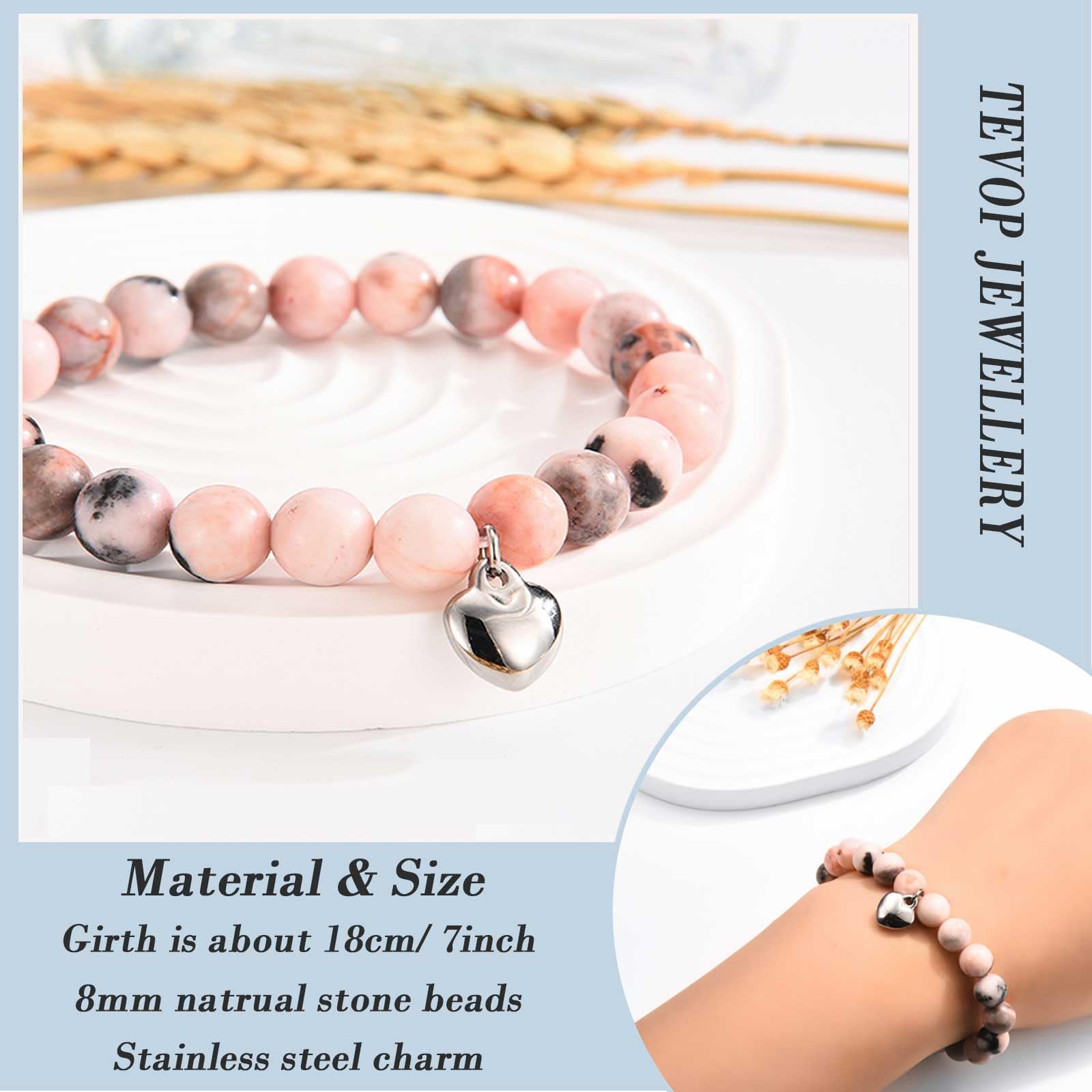 TEVOP Natural Stone Bracelet with Inspirational Message Card - Thoughtful Birthday, Christmas, Graduation Gift for Sister & Best Friend | Perfect for Daily Wear, Special Occasions & Heartfelt Surprises
