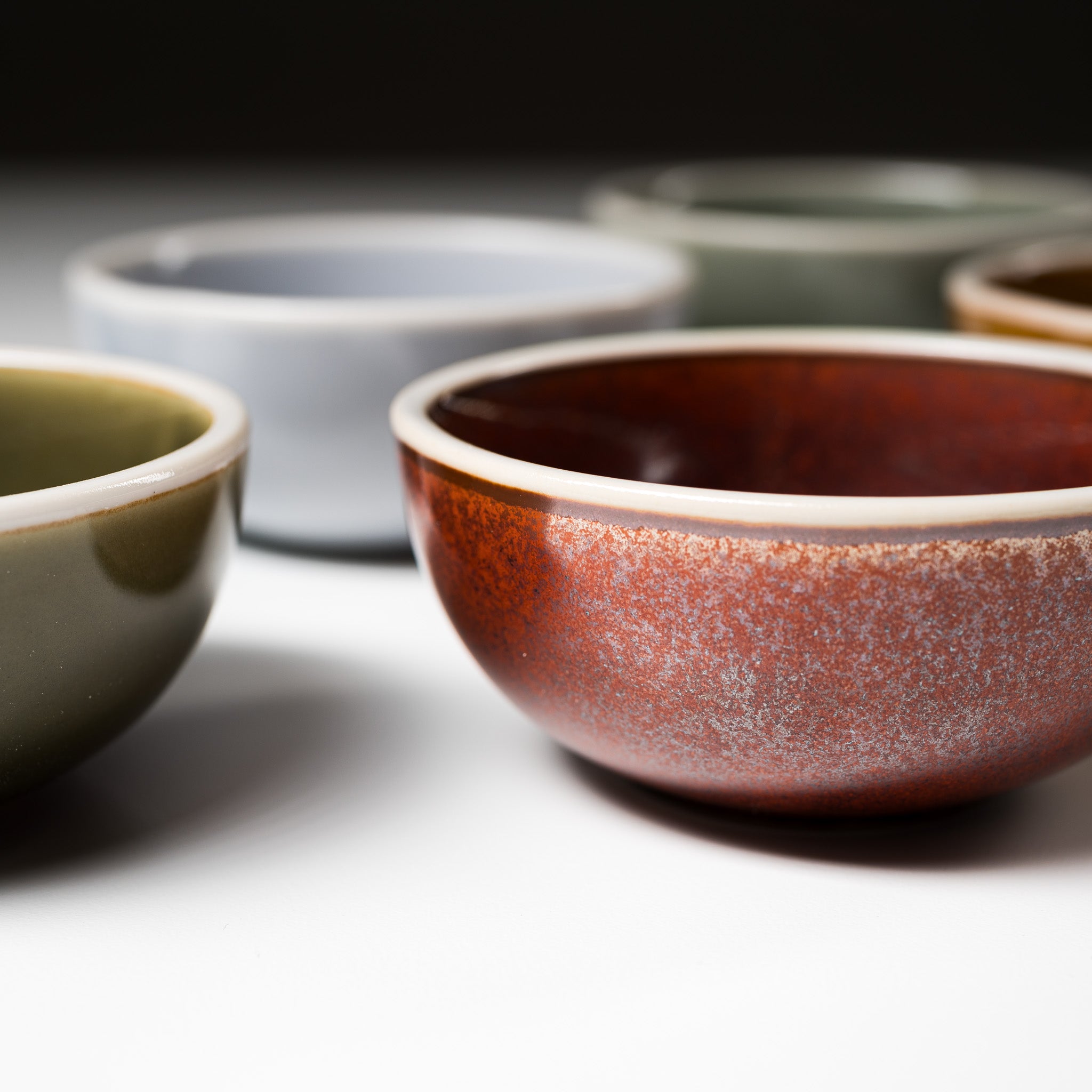 Handcrafted Mino Ware Small Side Dish Bowl - 8.5cm Ceramic Appetizer Plate - Set of 6 Vibrant Colors - Perfect for Sushi, Salad, Nuts & Japanese Dining