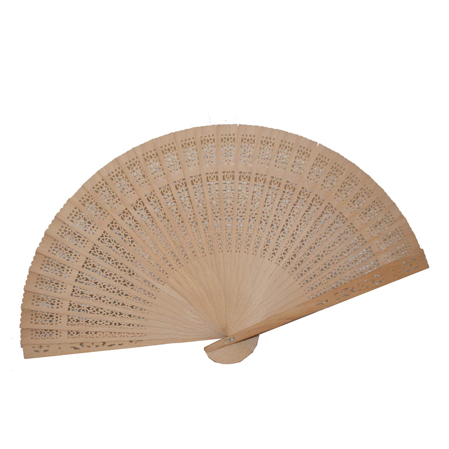 Asian Zing 9 Inch Wooden Hand Fan - Traditional Chinese Folding Fan for Cooling, Wedding, Dance & Home Decor