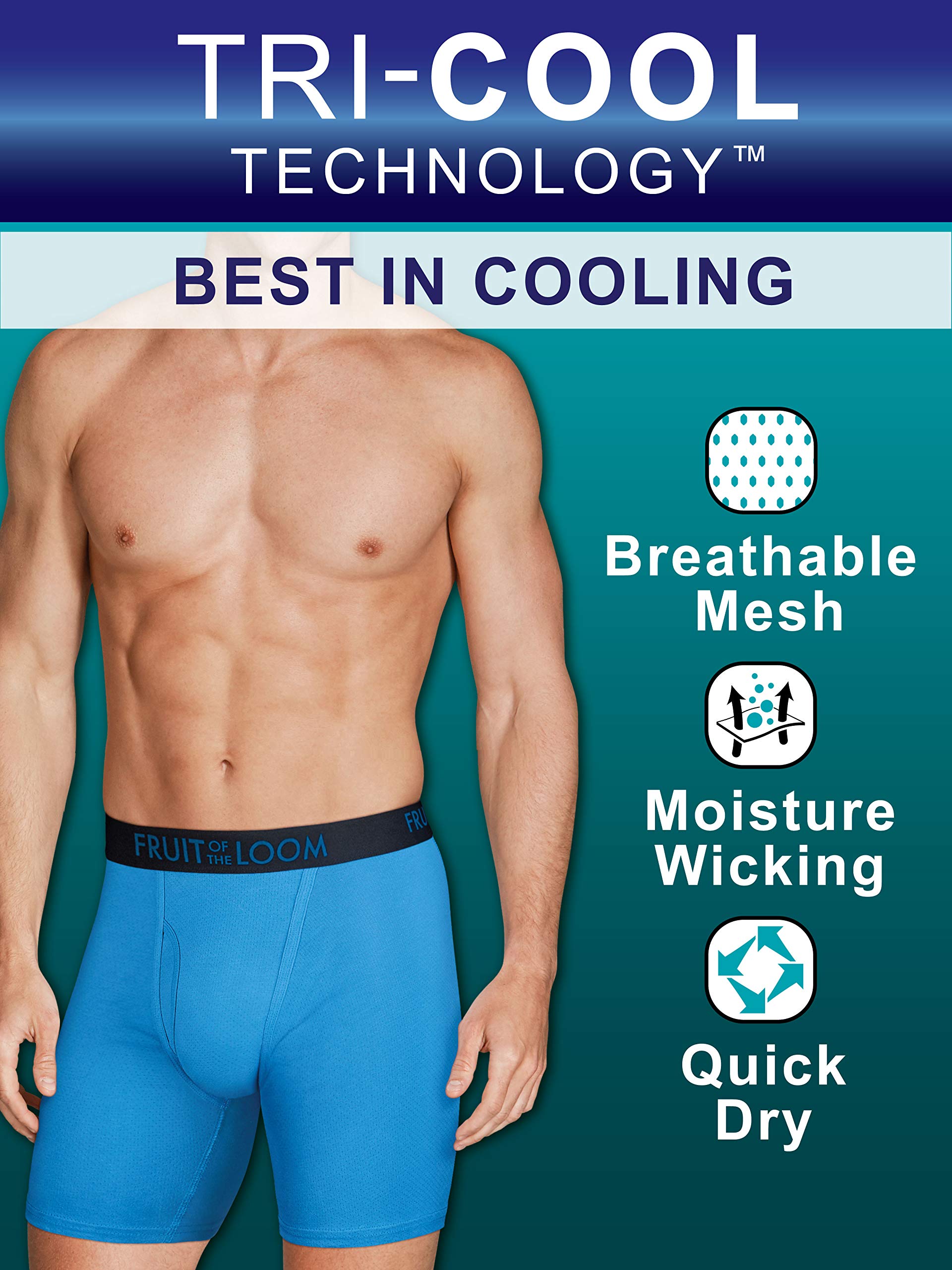 Fruit of the Loom Men's Cotton Boxer Briefs - Soft Breathable Underwear with Short Leg for All-Day Comfort | Perfect for Workout, Lounge & Everyday Wear
