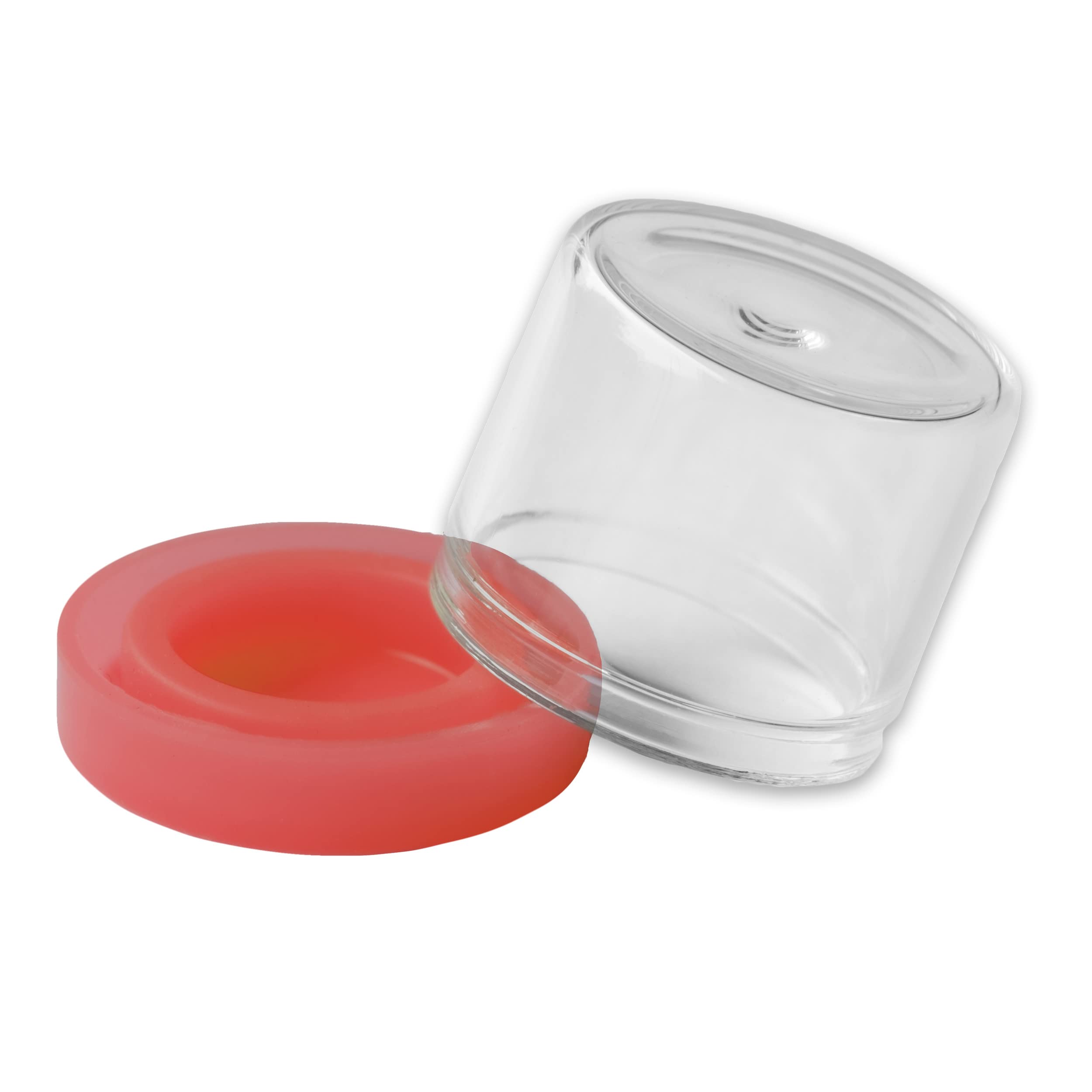 100-Pack 6ml Round Glass Jars with Silicone Lids - Airtight No-Neck Containers for Essential Oils, Waxes, Balms, Cosmetics & DIY Crafts - Perfect for Home, Salon & Travel Storage (Red)