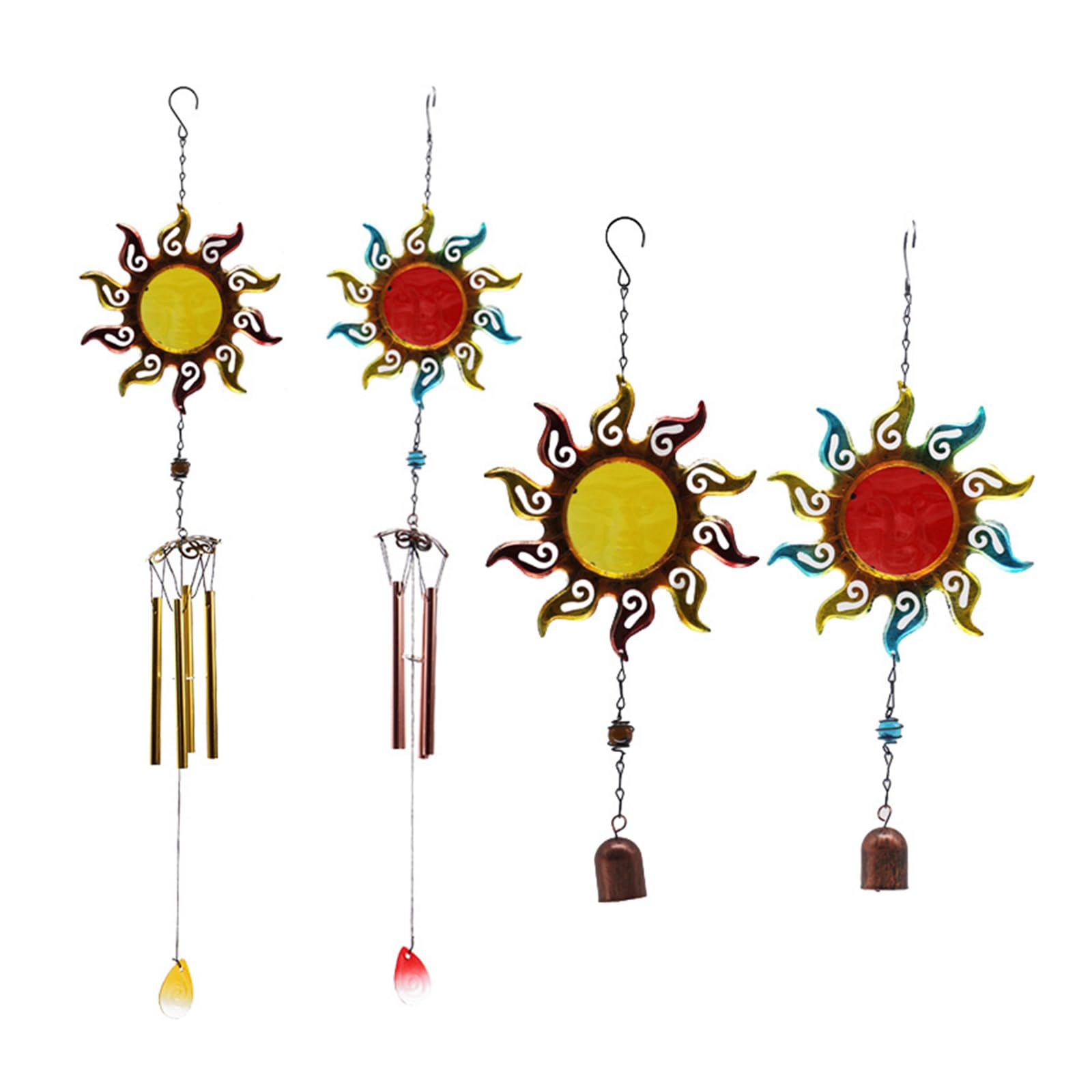 Sun-Shaped Waterproof Outdoor Hanging Bell Decor - Garden, Balcony & Party Festival Decoration | Weather-Resistant Metal Wind Chime for Patio, Yard & Seasonal Celebrations