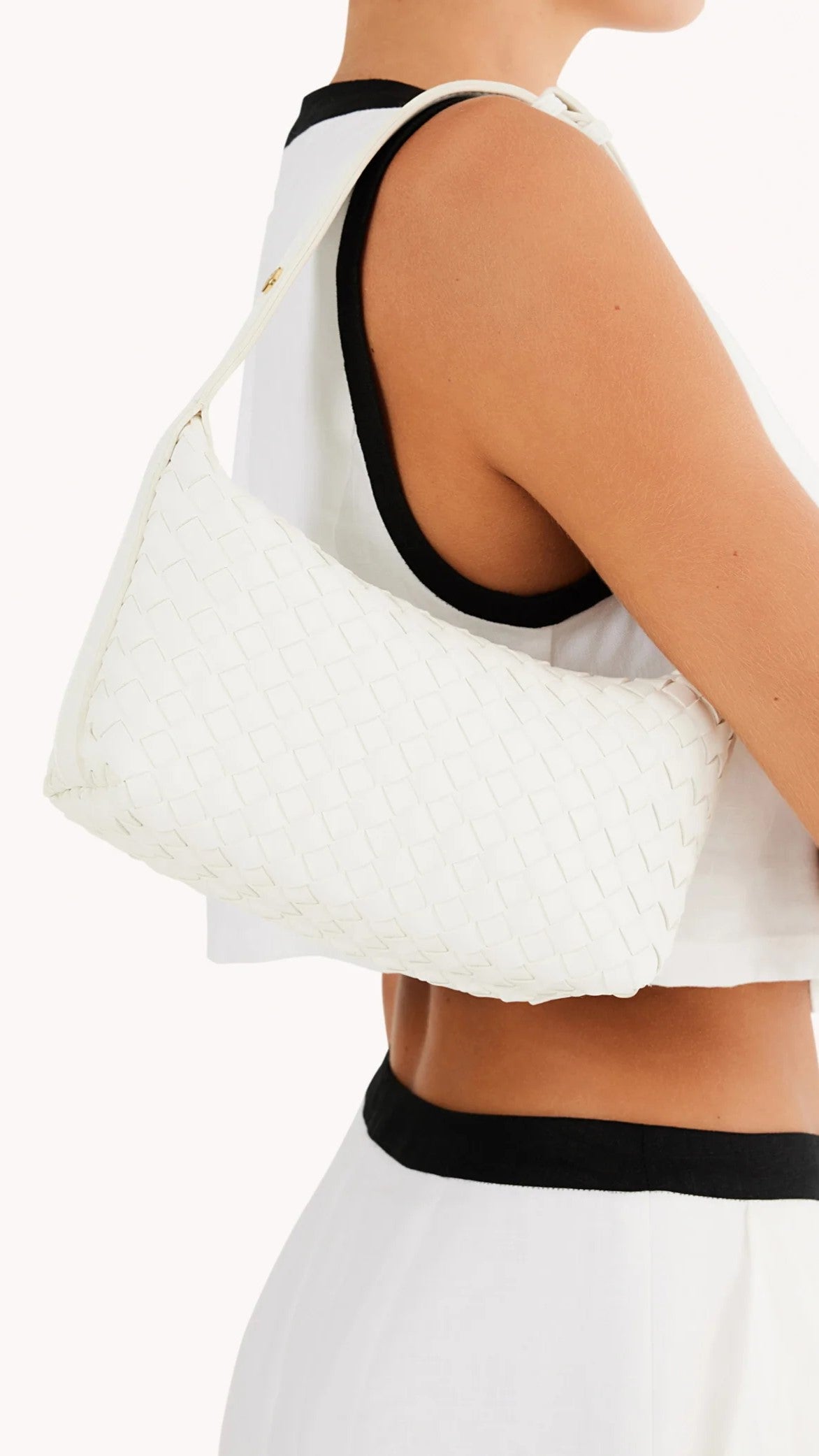 Isabelle White Leather Handle Bag for Women - Elegant Crossbody Purse for Work, Travel & Everyday Use