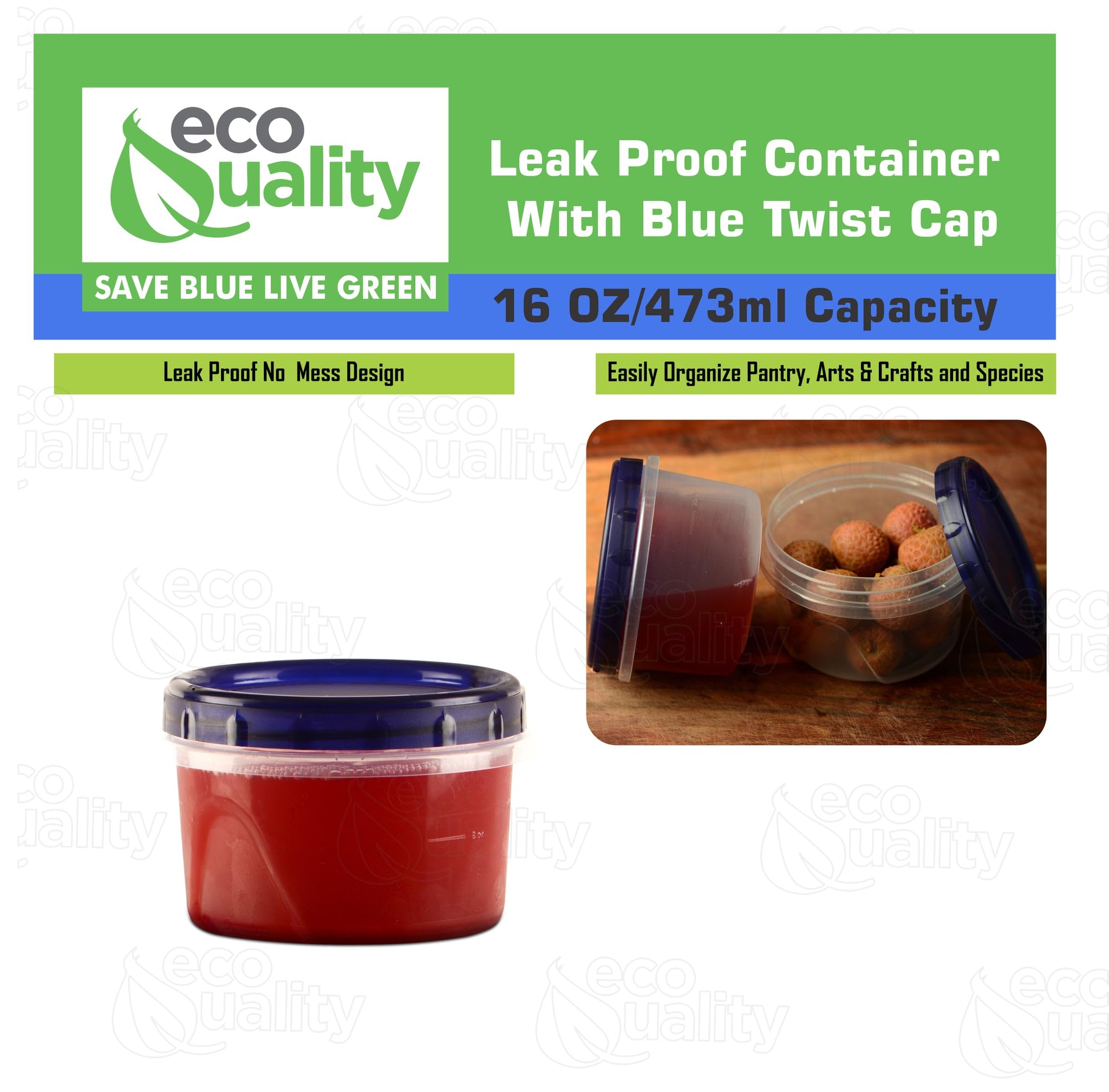 [120 Pack] 16 oz Airtight Plastic Food Storage Containers with Twist & Seal Lids - BPA-Free, Leakproof, Reusable & Stackable Deli Containers for Meal Prep, Lunch Box, Snacks, Leftovers & On-the-Go Food Storage